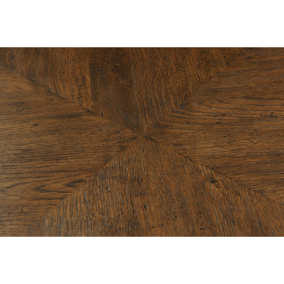 Dark Oak Parquetry Extending Dining Table - English Georgian America