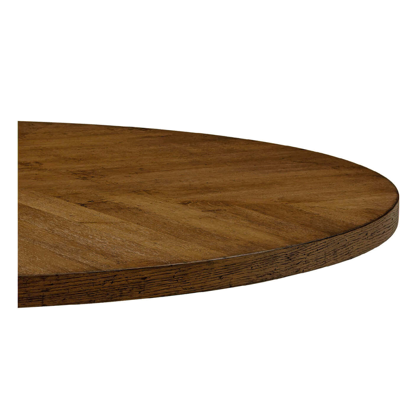 Dark Oak Parquetry Round Dining Table - English Georgian America