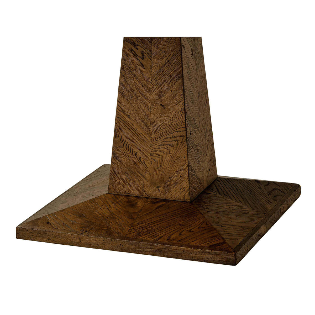 Dark Oak Parquetry Round Dining Table - English Georgian America