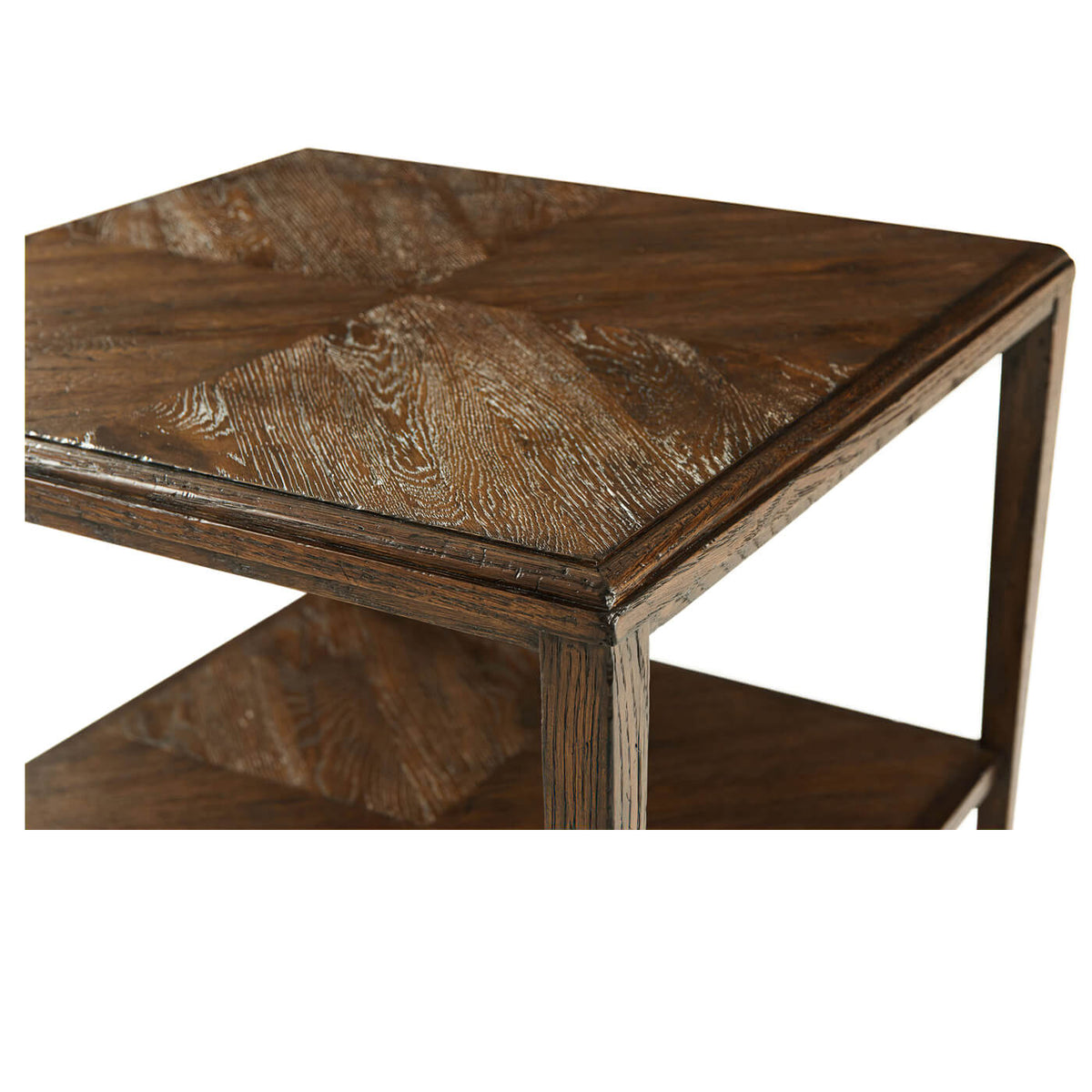 Dark Oak Rustic End Table - English Georgian America