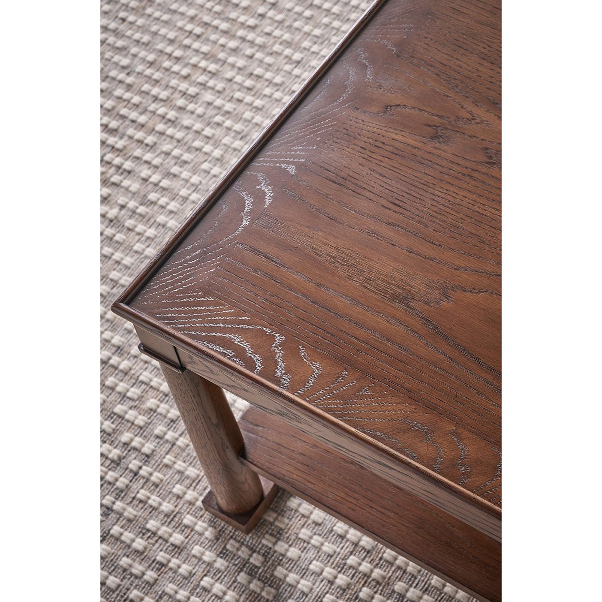 Dark Oak Square Side Table - English Georgian America