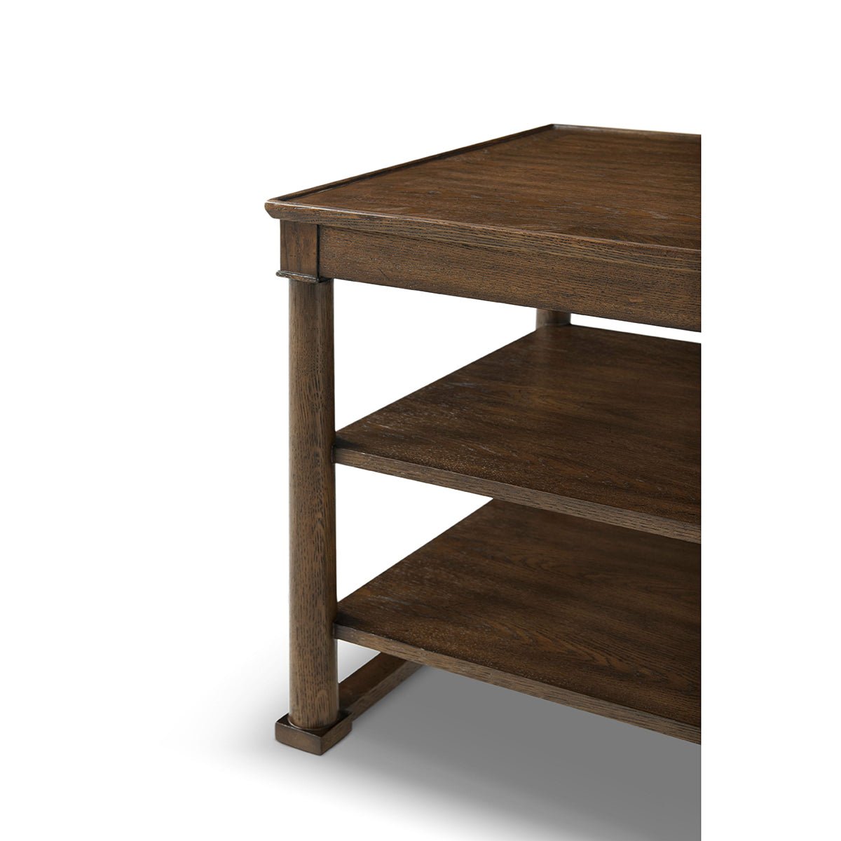 Dark Oak Square Side Table - English Georgian America
