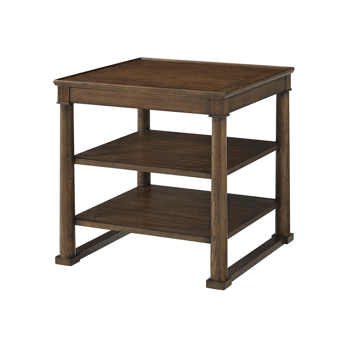 Dark Oak Square Side Table - English Georgian America