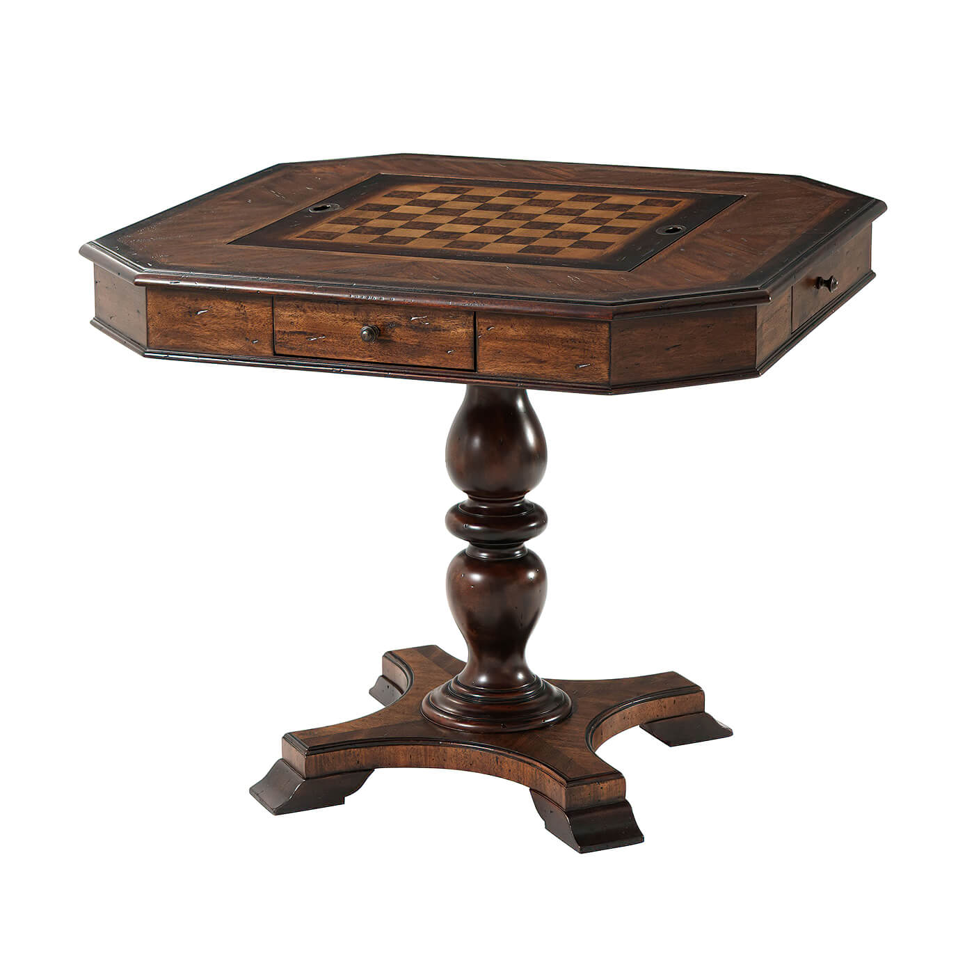 Dark Rustic Game Table - English Georgian America