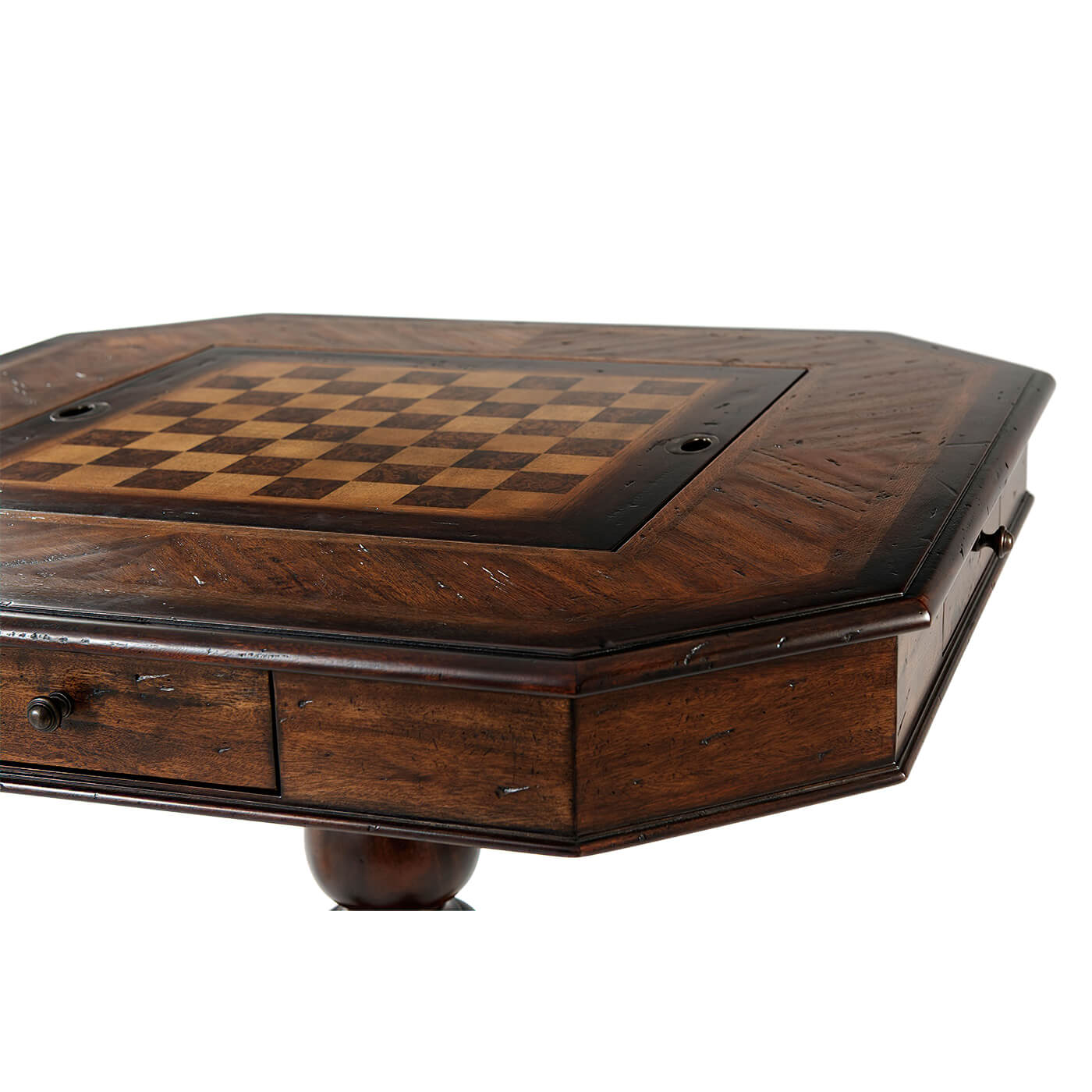 Dark Rustic Game Table - English Georgian America