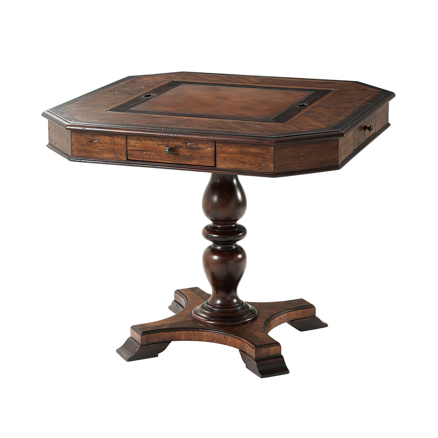 Dark Rustic Game Table - English Georgian America