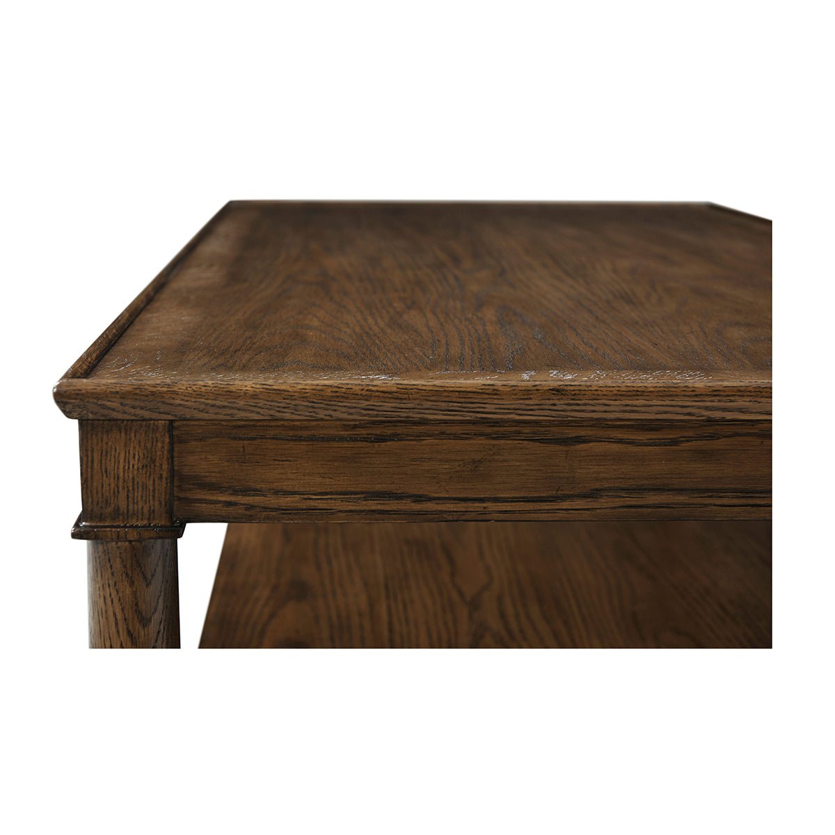 Dark Rustic Oak Coffee Table - English Georgian America