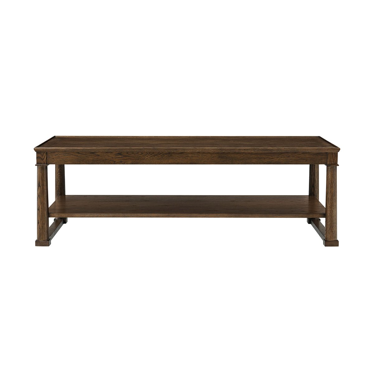 Dark Rustic Oak Coffee Table - English Georgian America