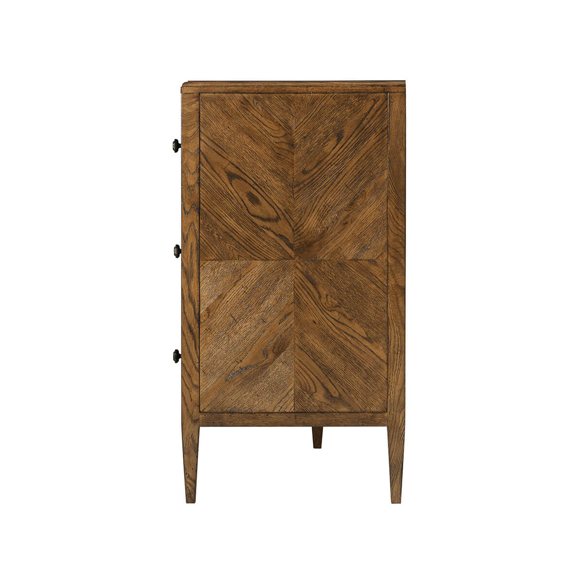 Dark Rustic Oak Parquetry Dresser - English Georgian America