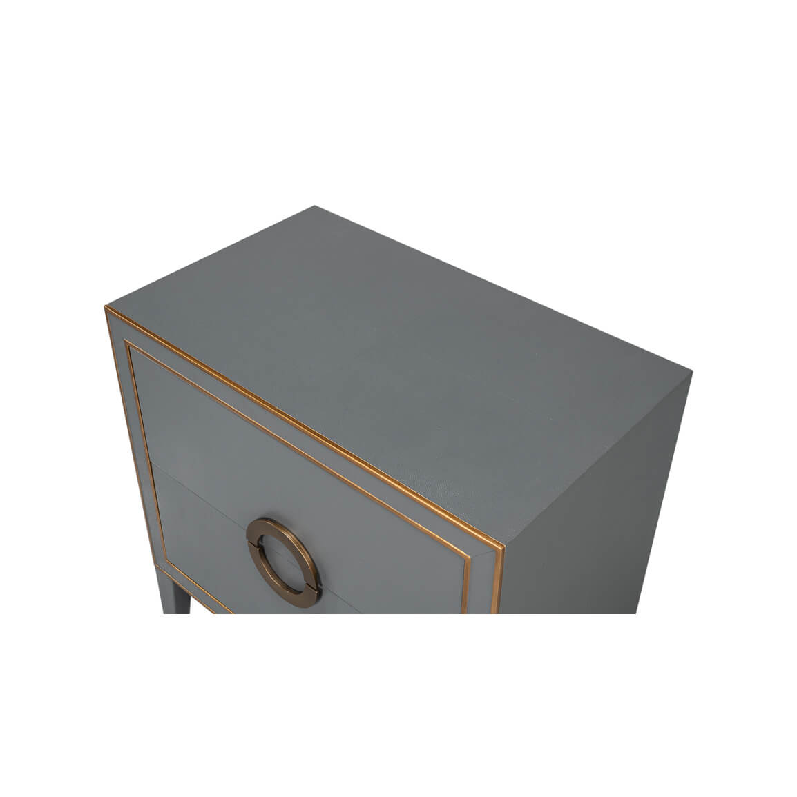 Dark Silver Modern Nightstand - English Georgian America