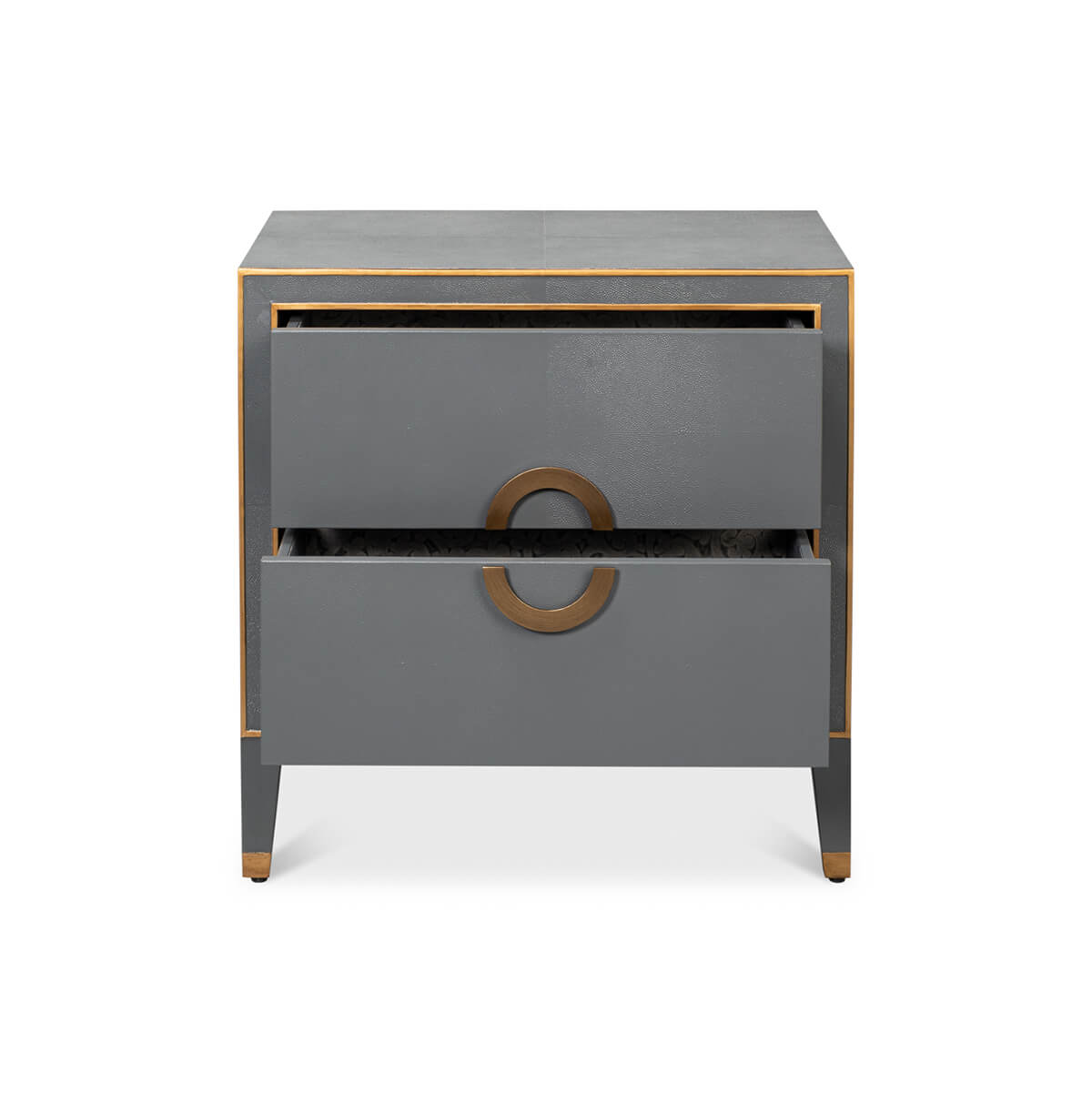 Dark Silver Modern Nightstand - English Georgian America