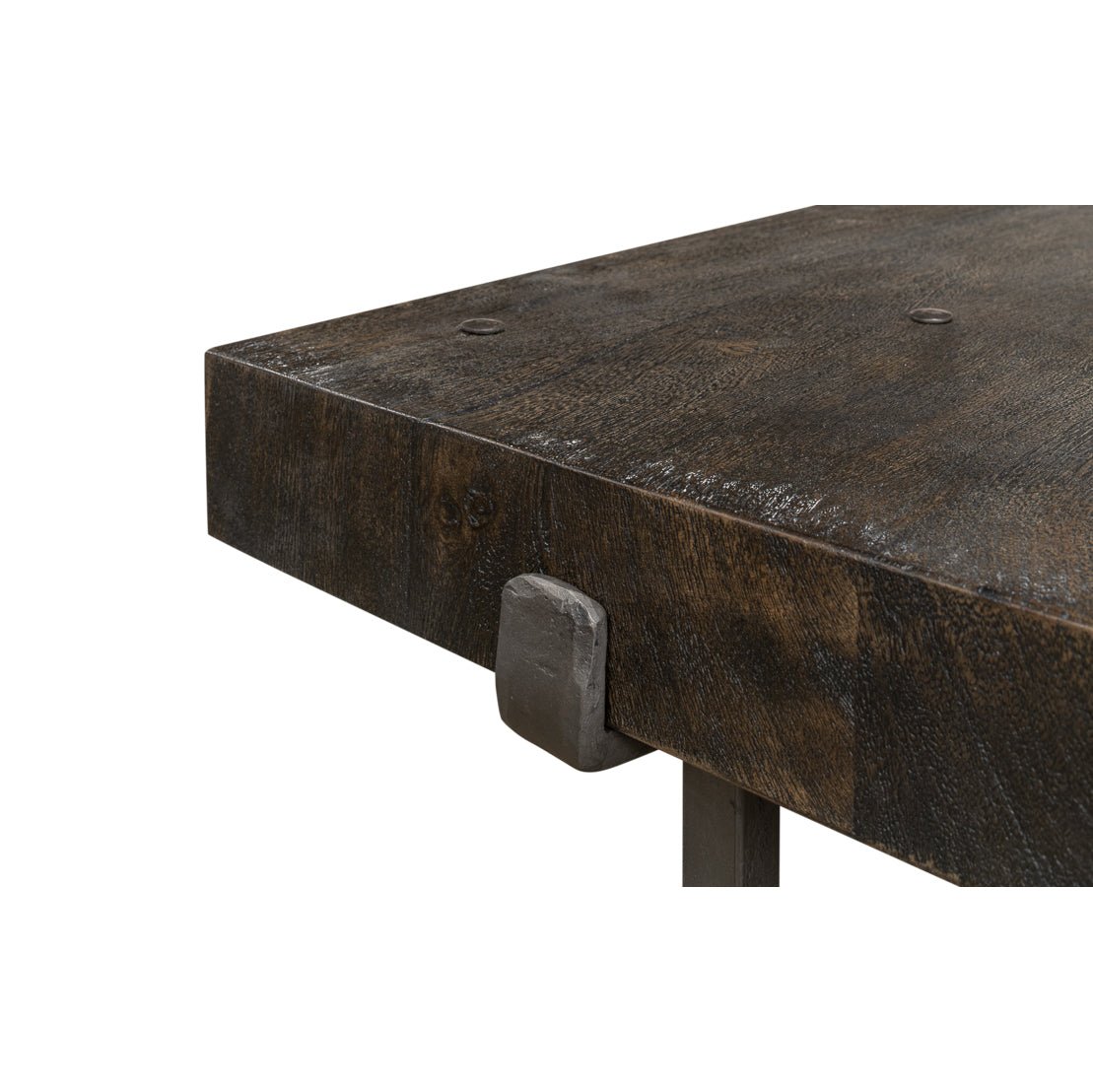 Dark Square Rustic Coffee Table - English Georgian America