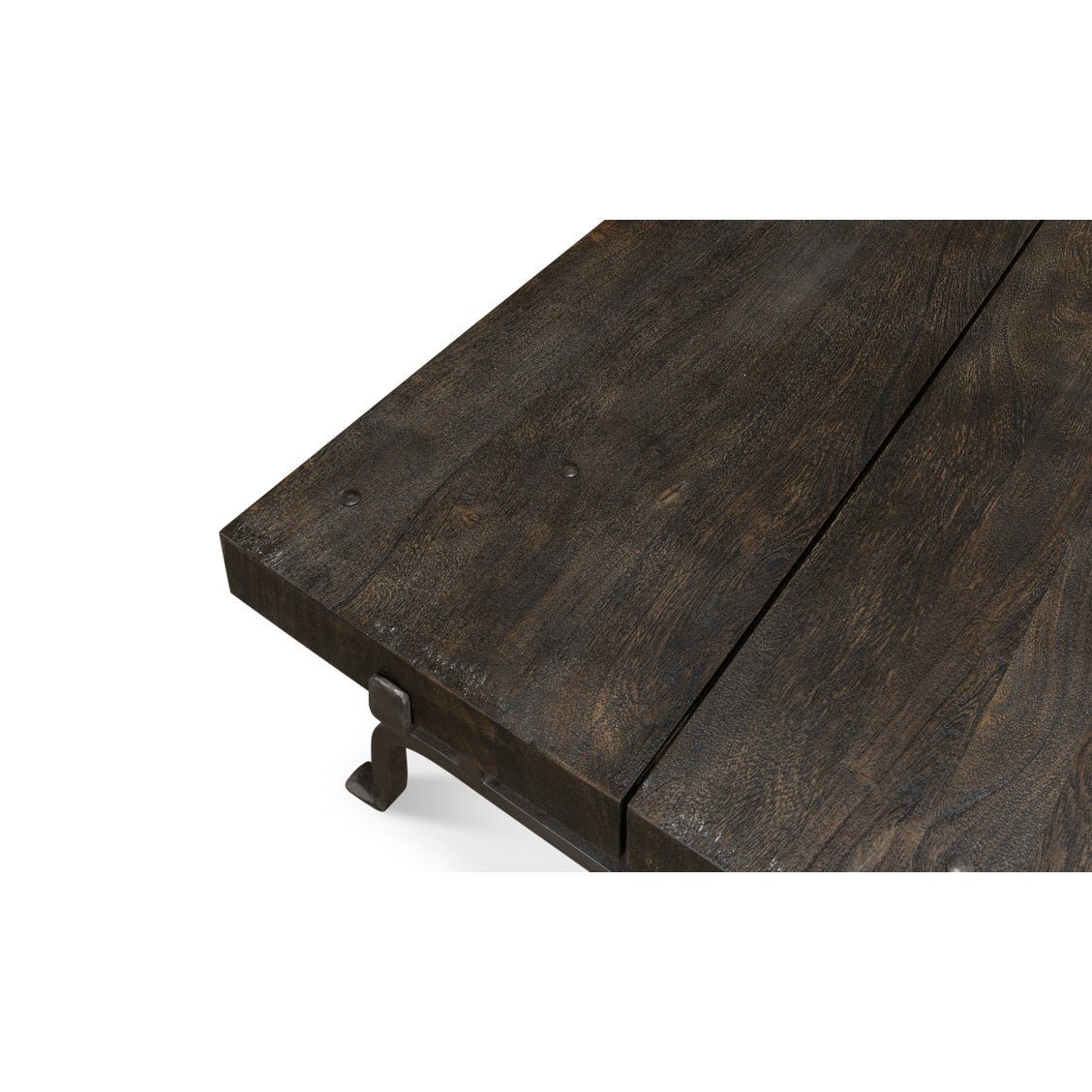 Dark Square Rustic Coffee Table - English Georgian America