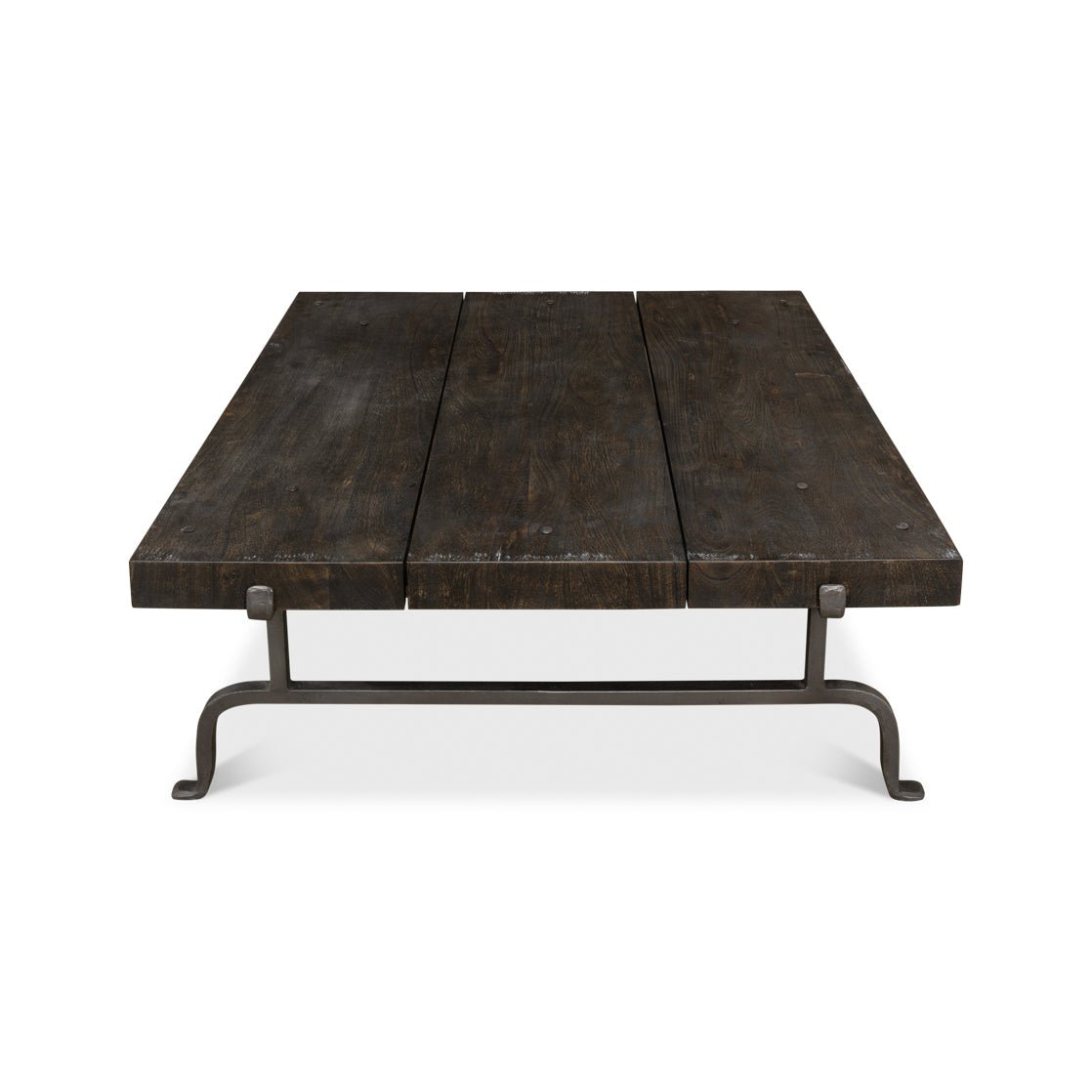 Dark Square Rustic Coffee Table - English Georgian America