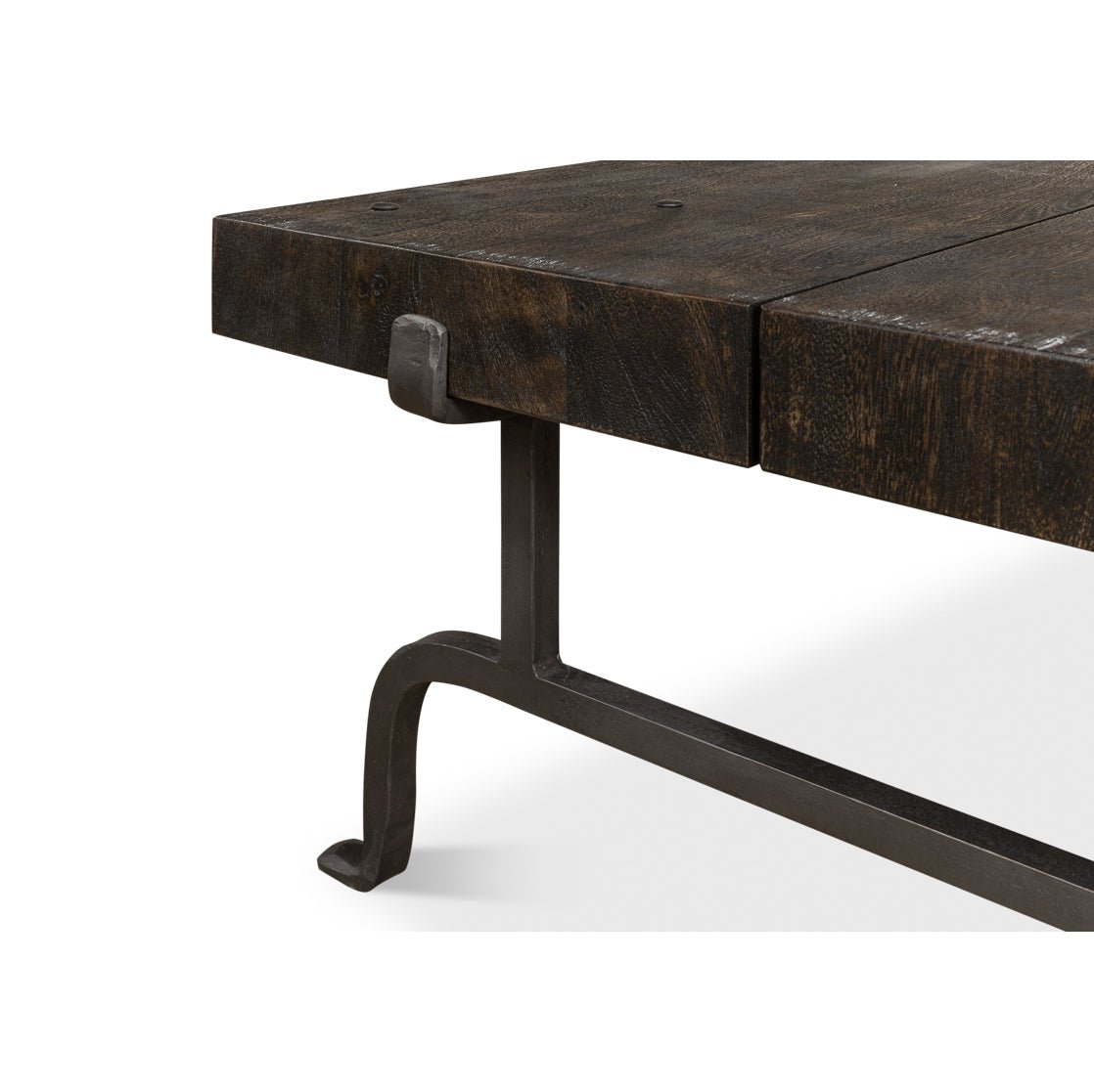 Dark Square Rustic Coffee Table - English Georgian America