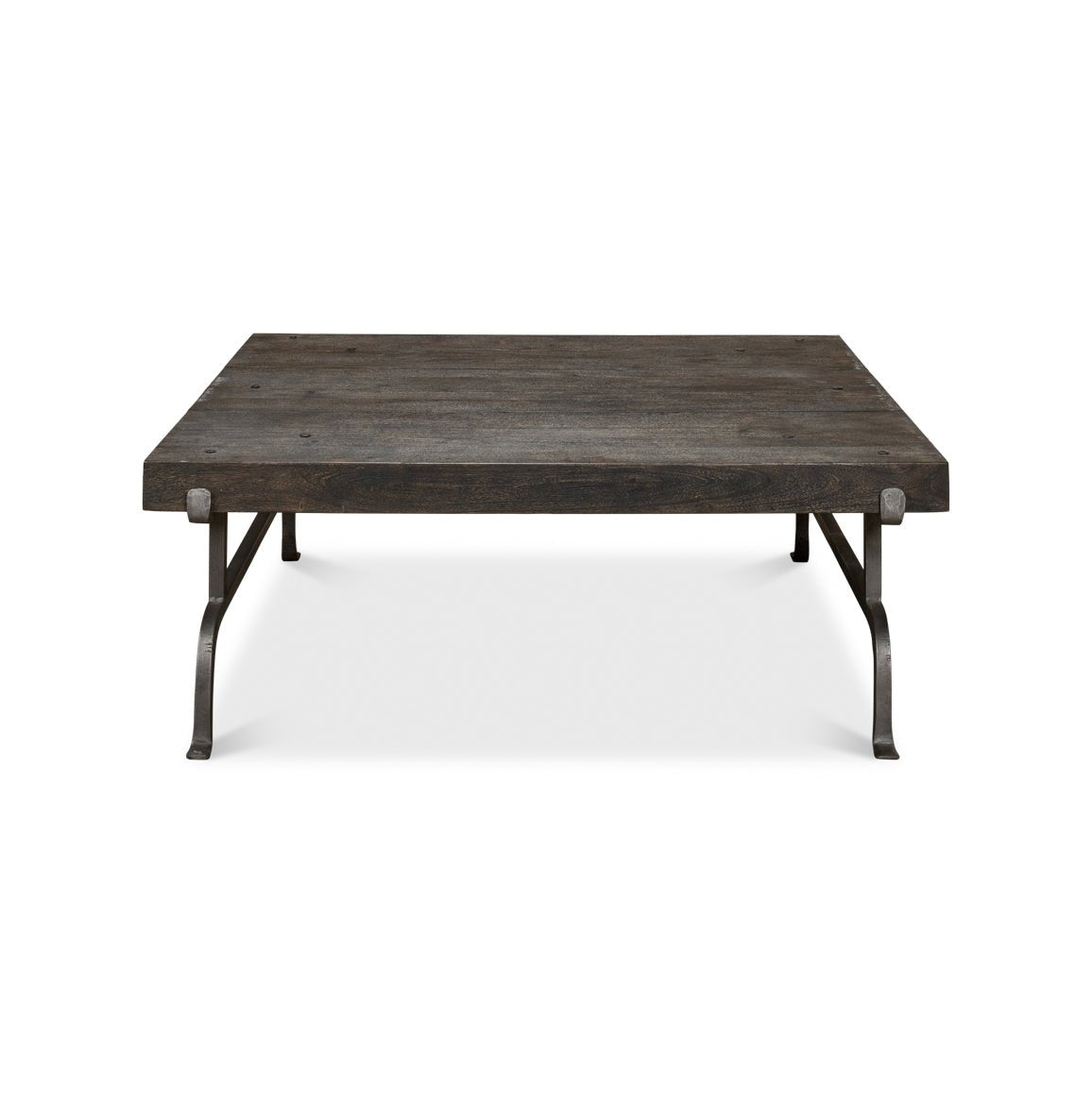 Dark Square Rustic Coffee Table - English Georgian America