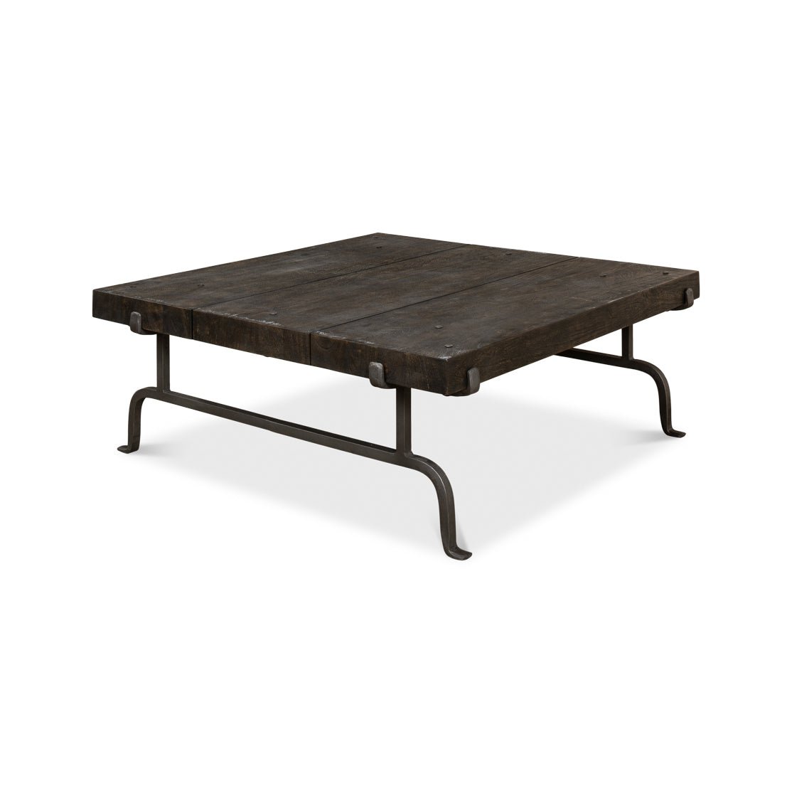 Dark Square Rustic Coffee Table - English Georgian America