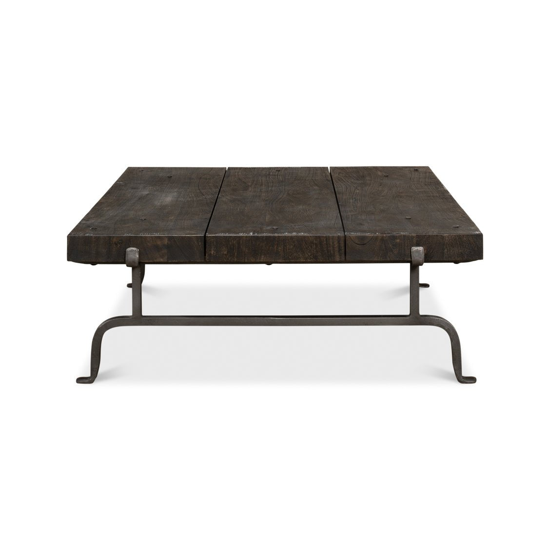 Dark Square Rustic Coffee Table - English Georgian America