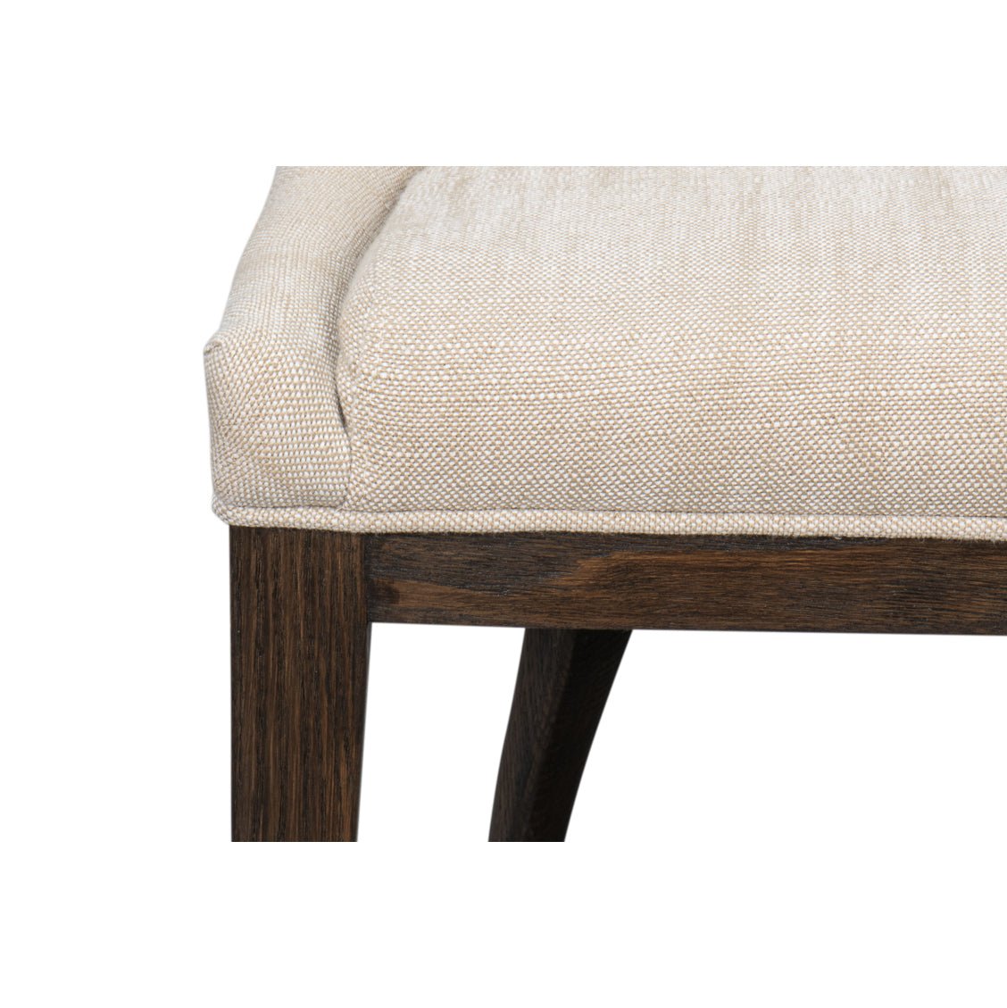 Dark - Stained Oak Upholstered Dining Chair - English Georgian America