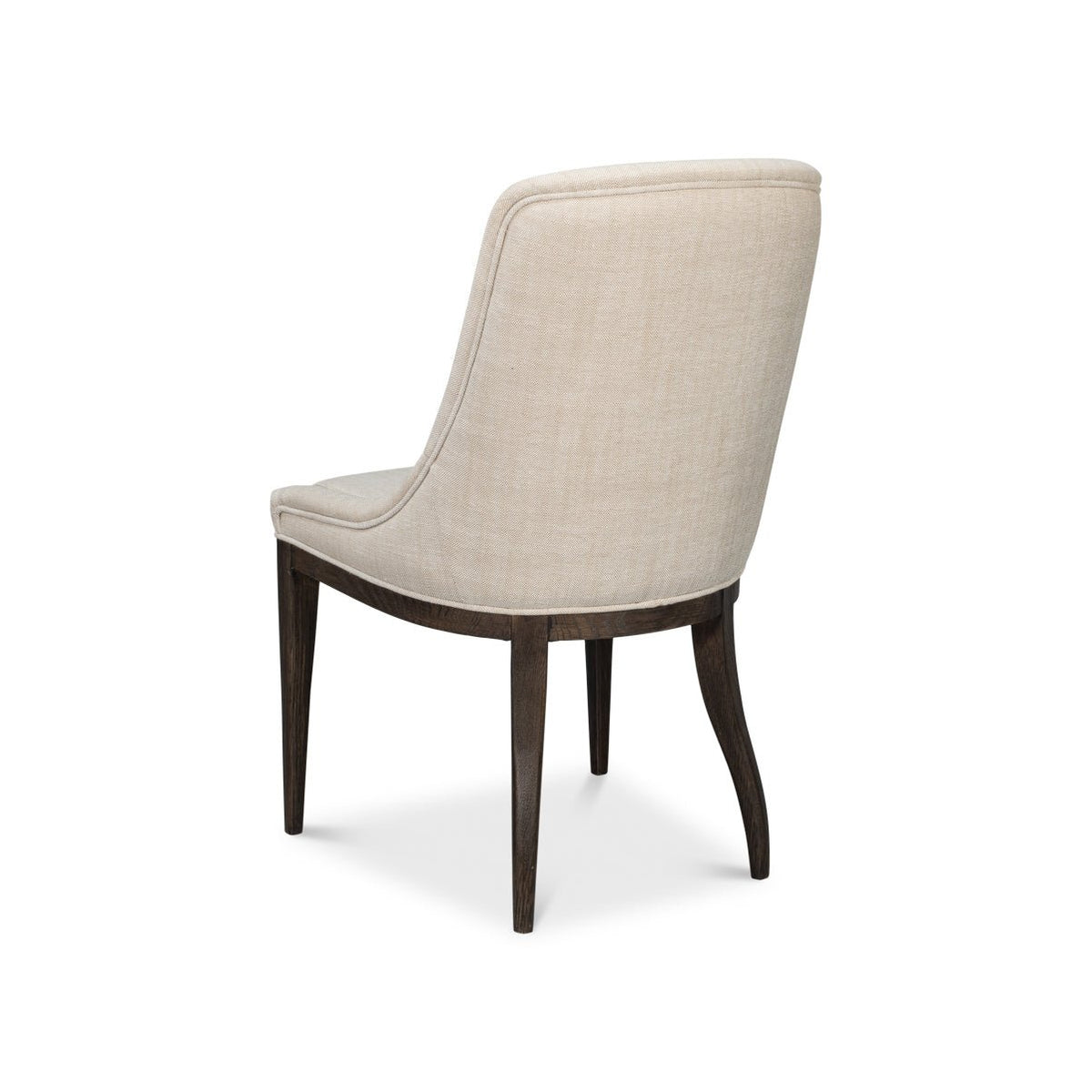 Dark - Stained Oak Upholstered Dining Chair - English Georgian America