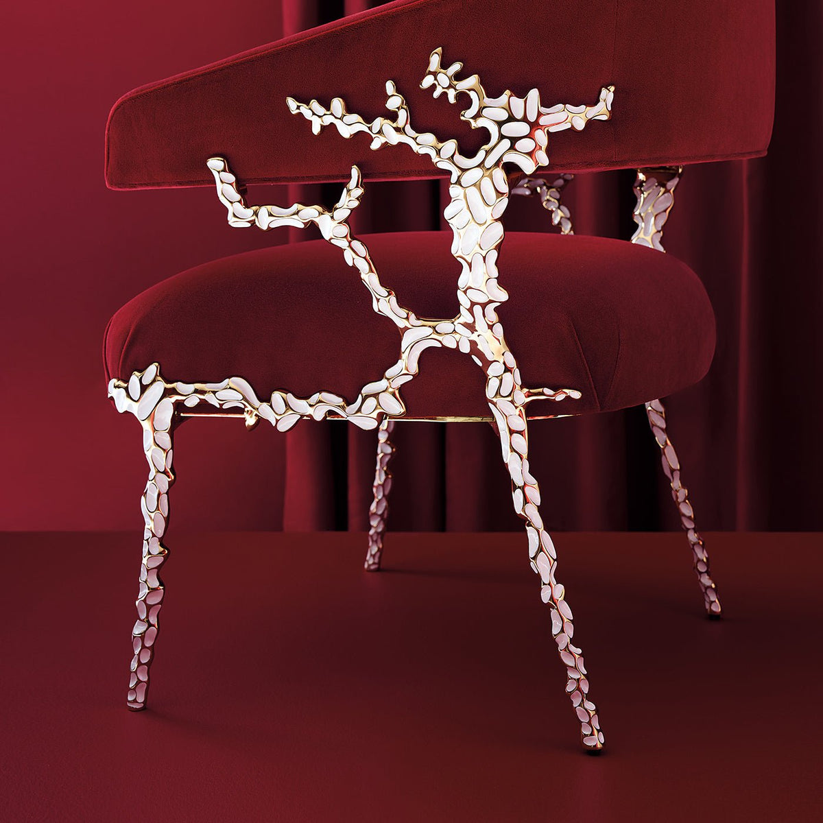 Dazzling Modern Chair Red Velvet - English Georgian America