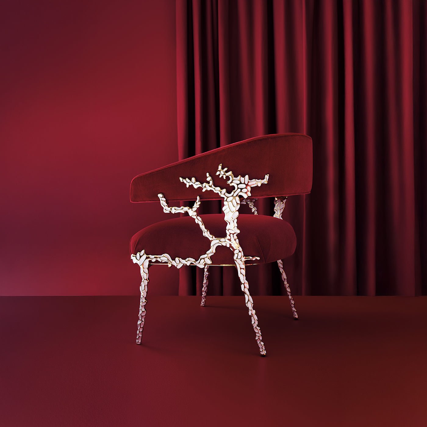 Dazzling Modern Chair Red Velvet - English Georgian America