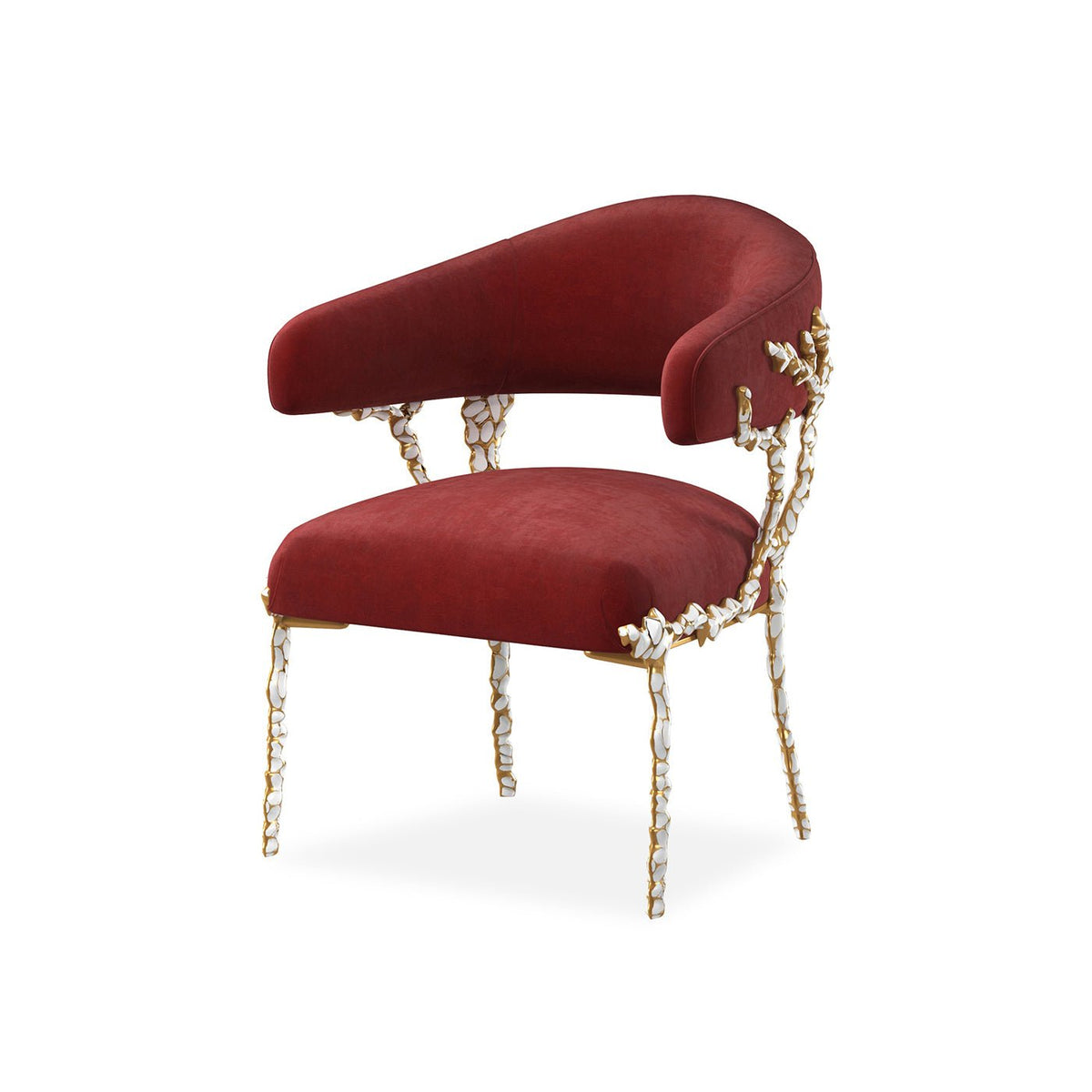 Dazzling Modern Chair Red Velvet - English Georgian America