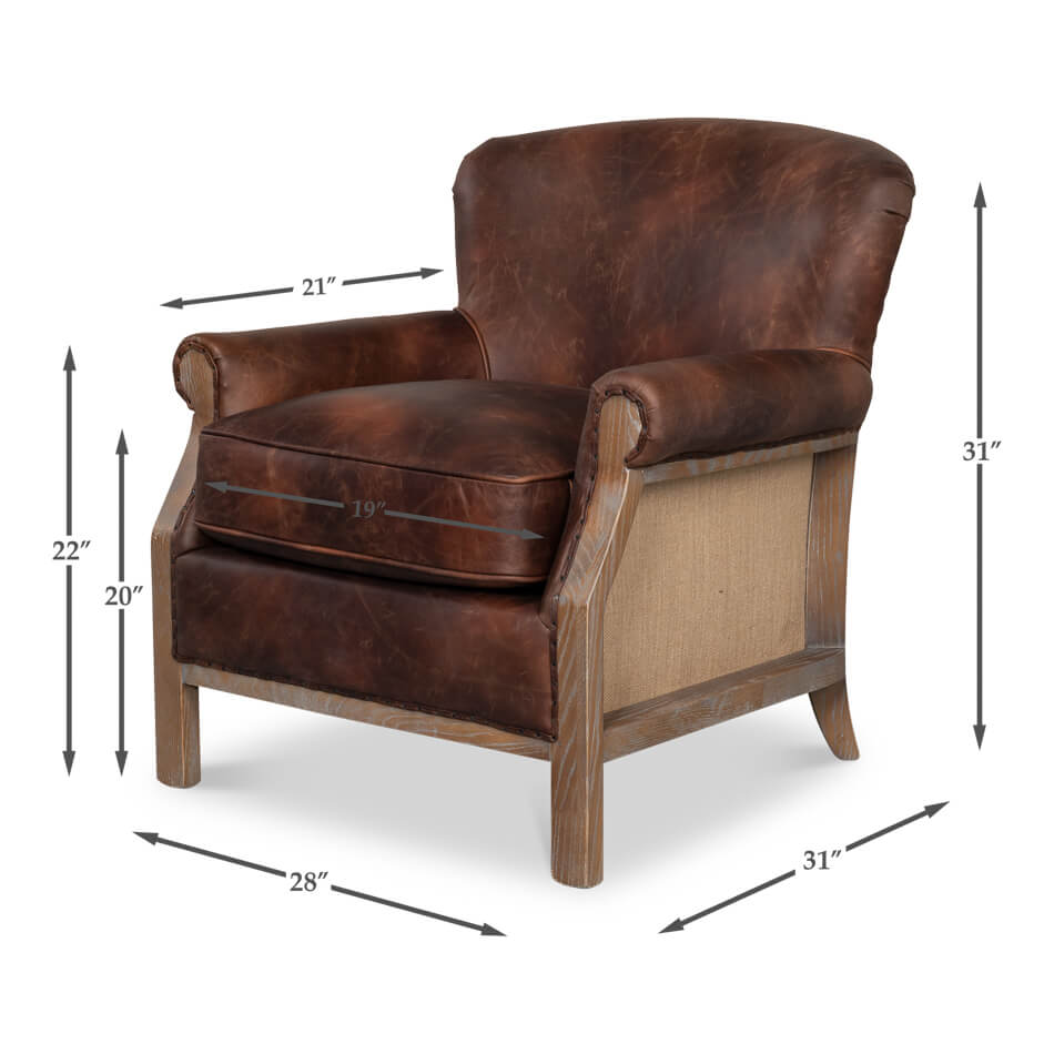 Deconstructed Classic Club Chair - English Georgian America
