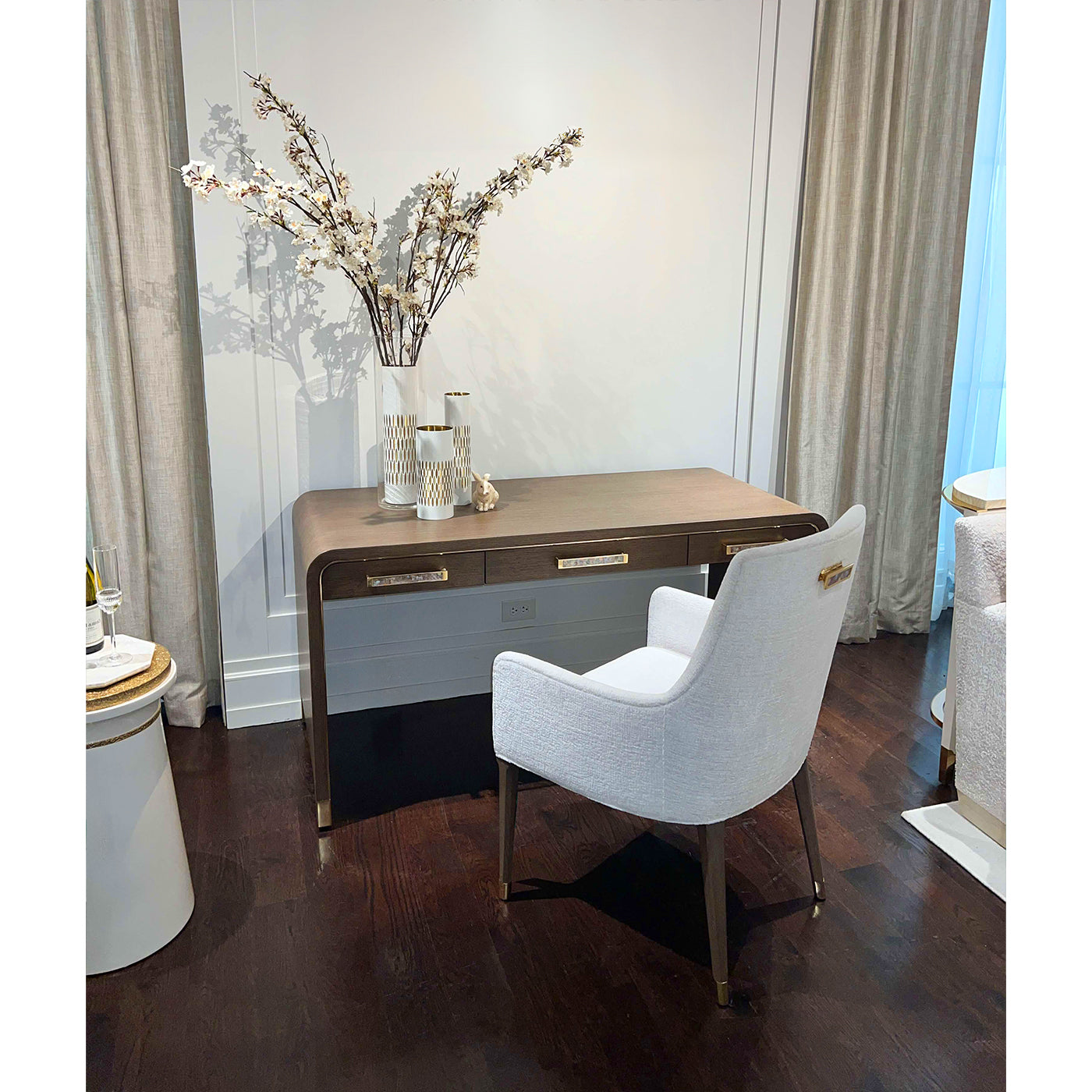 Dark Hollywood Regency Desk - English Georgian America