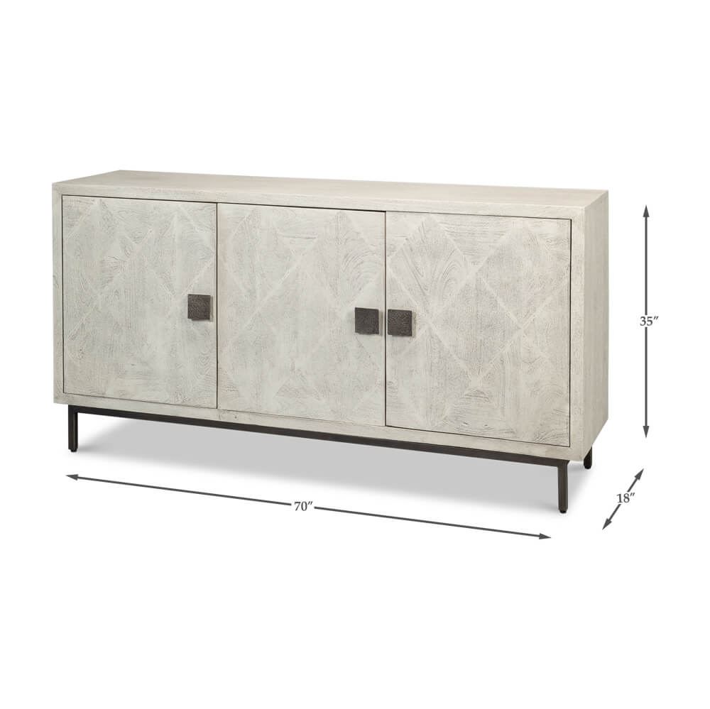 Diamond Inlay Modern Credenza - English Georgian America
