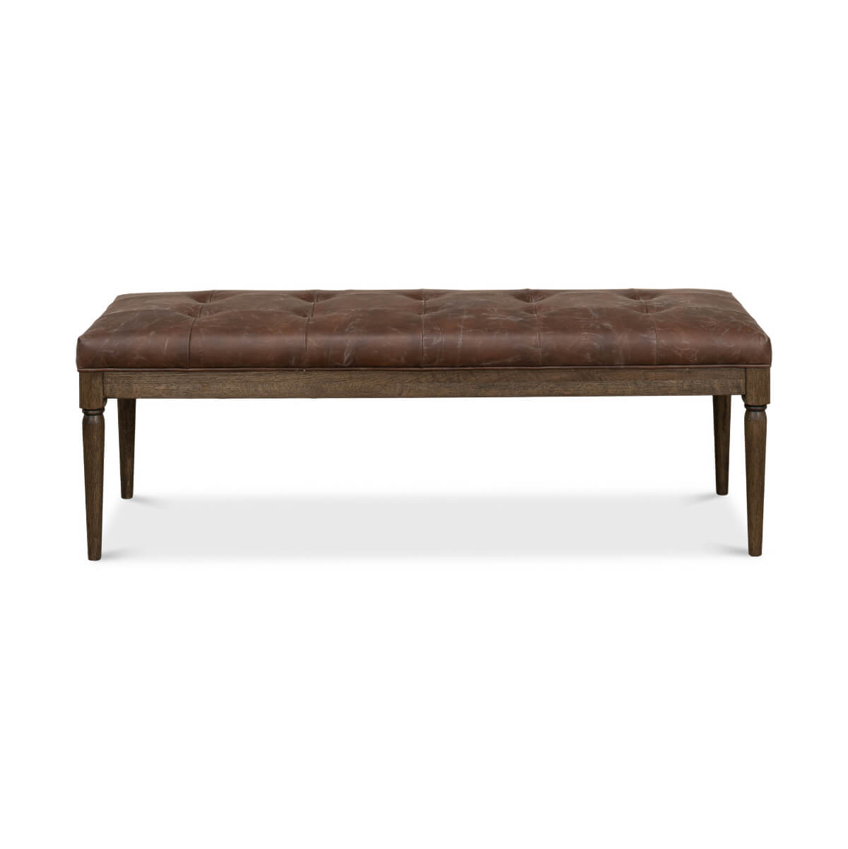 Directoire Style Leather Bench - English Georgian America