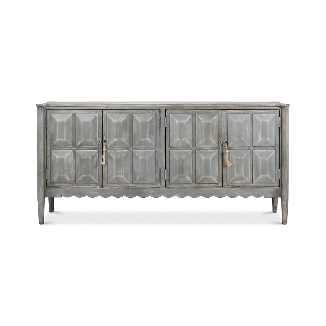 Dutch Antique Gray Painted Sideboard - English Georgian America