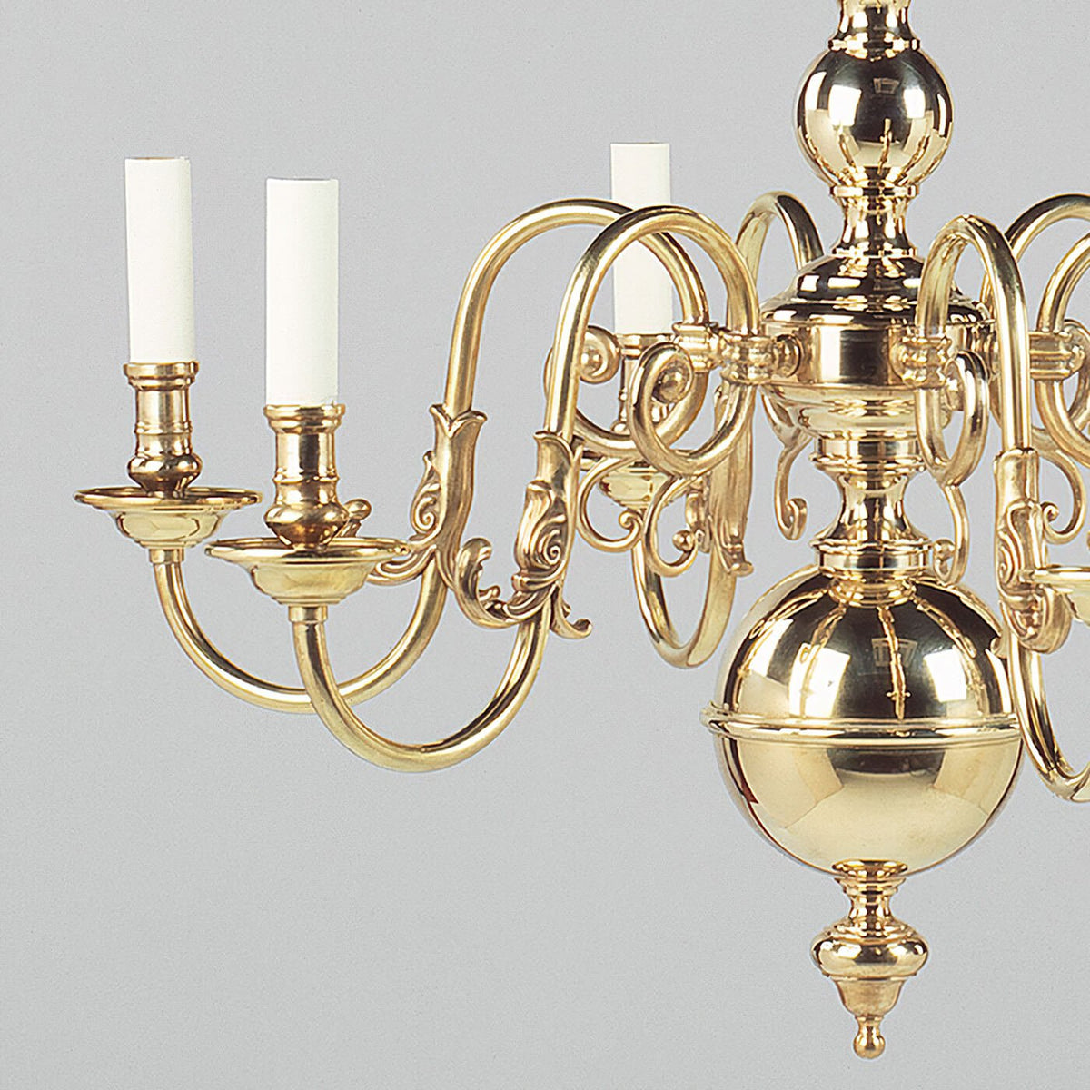 Dutch Queen Anne Brass Chandelier - English Georgian America