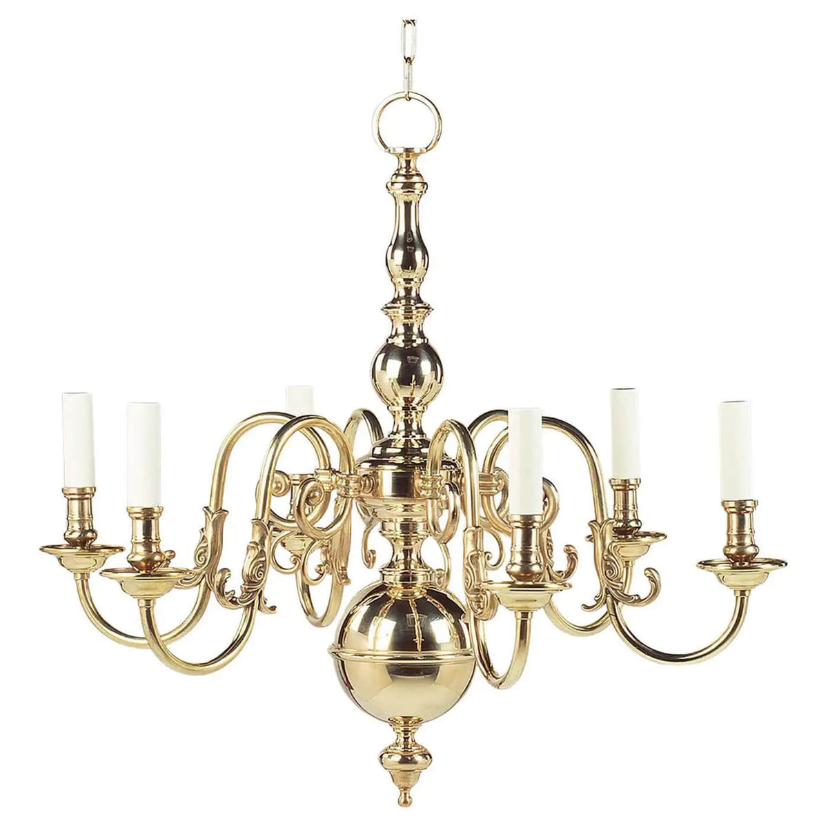 Dutch Queen Anne Brass Chandelier - English Georgian America