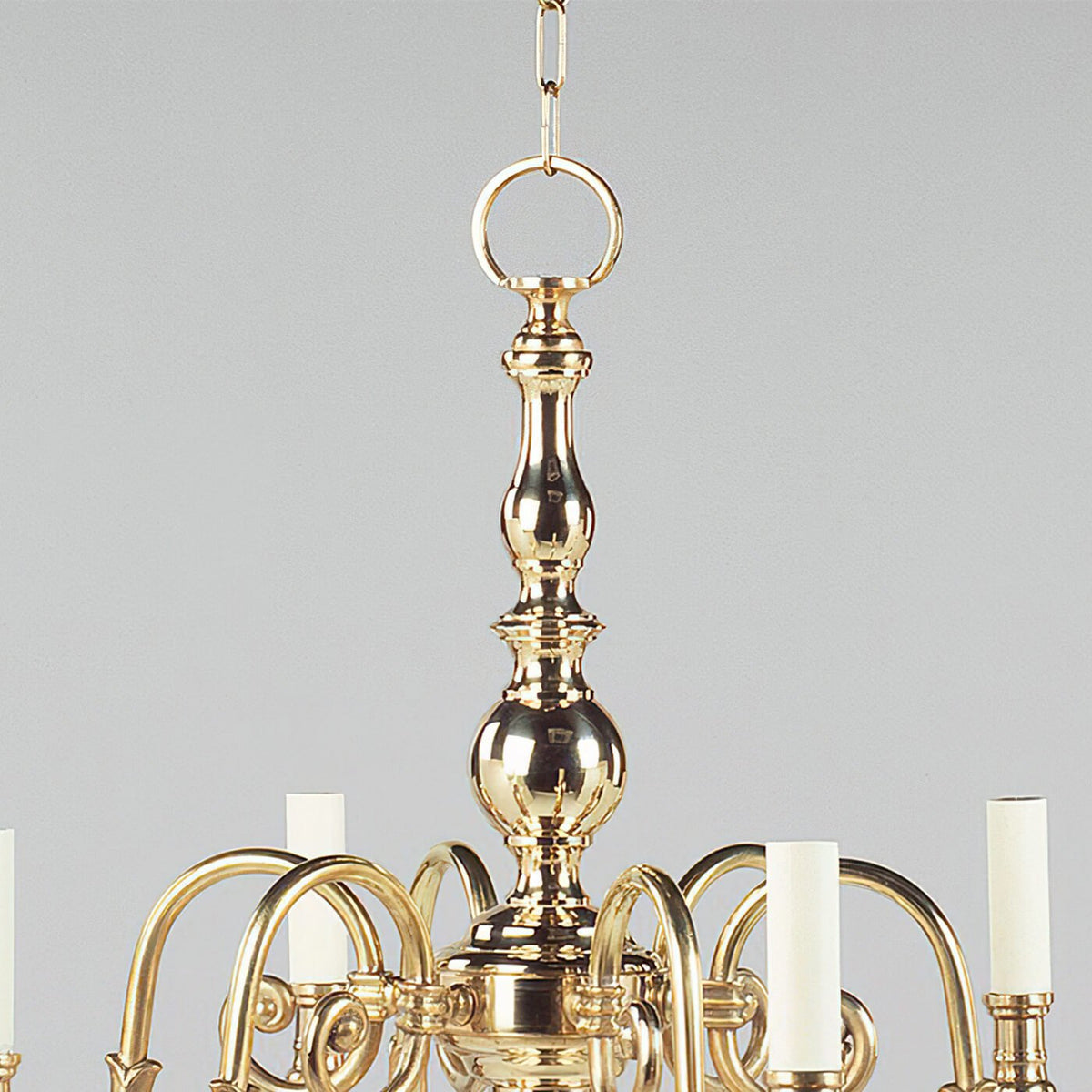 Dutch Queen Anne Brass Chandelier - English Georgian America