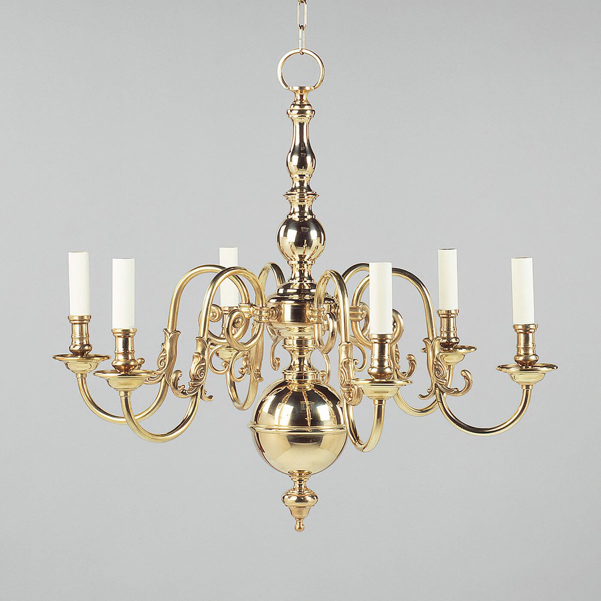 Dutch Queen Anne Brass Chandelier - English Georgian America