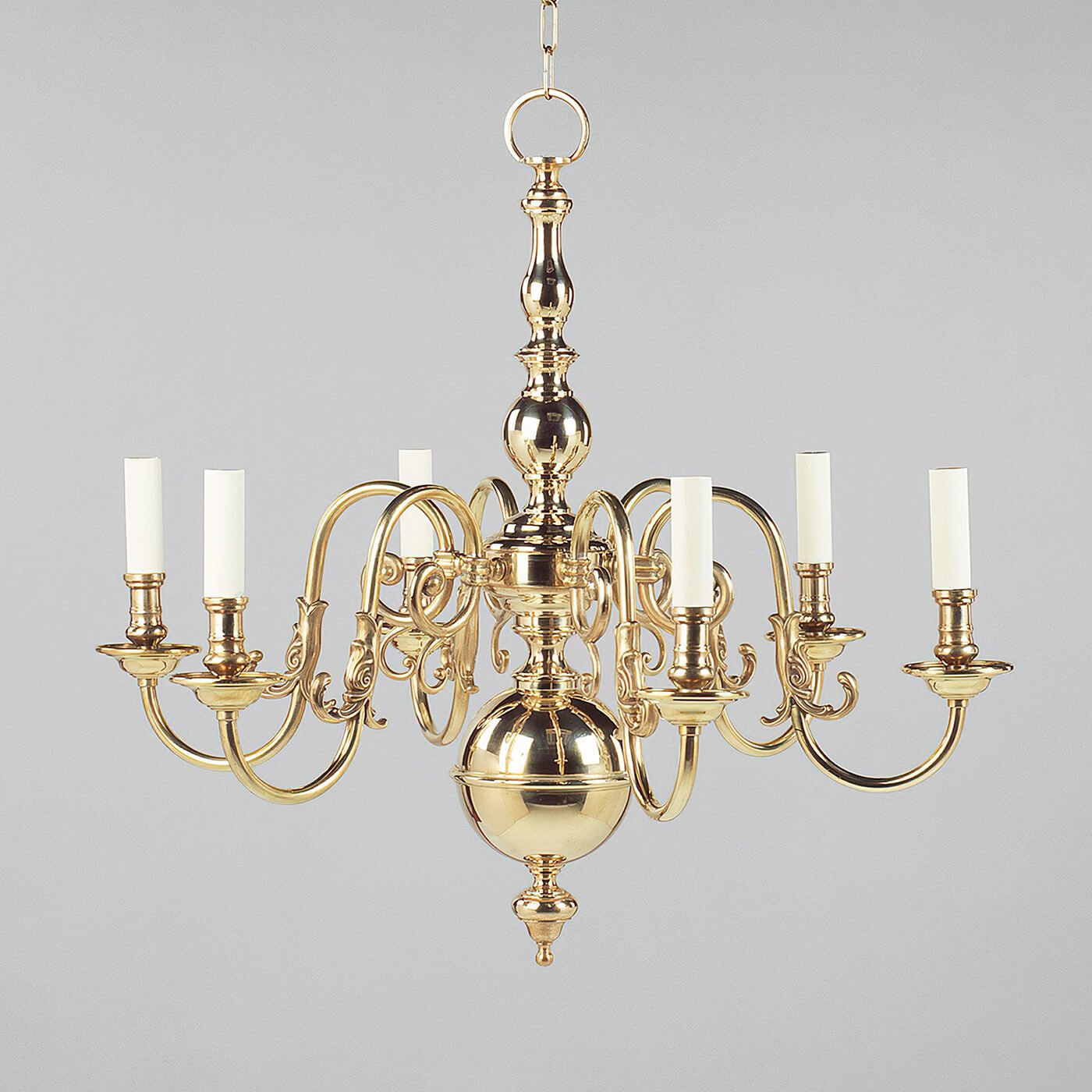 Dutch Queen Anne Brass Chandelier - English Georgian America