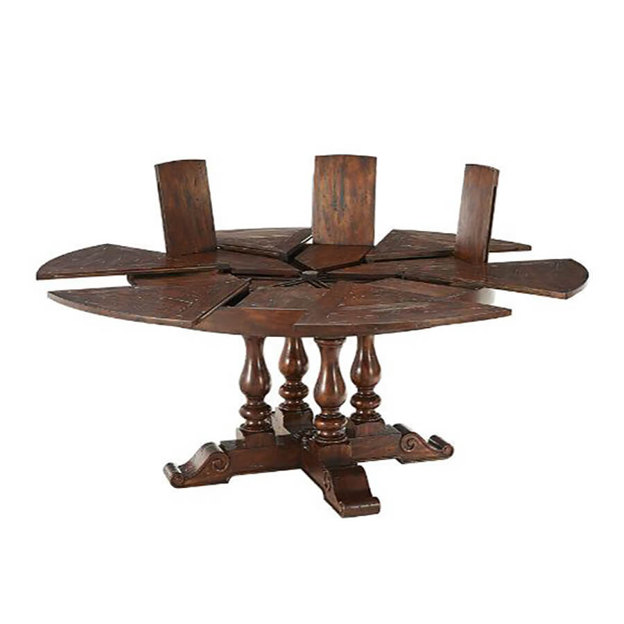 Early English Round Extension Dining Table, 72" - English Georgian America
