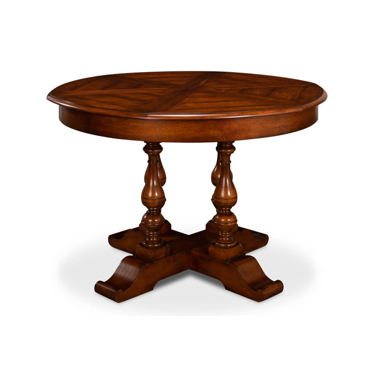 Early English Style Round Extension Dining Table, 56" - English Georgian America