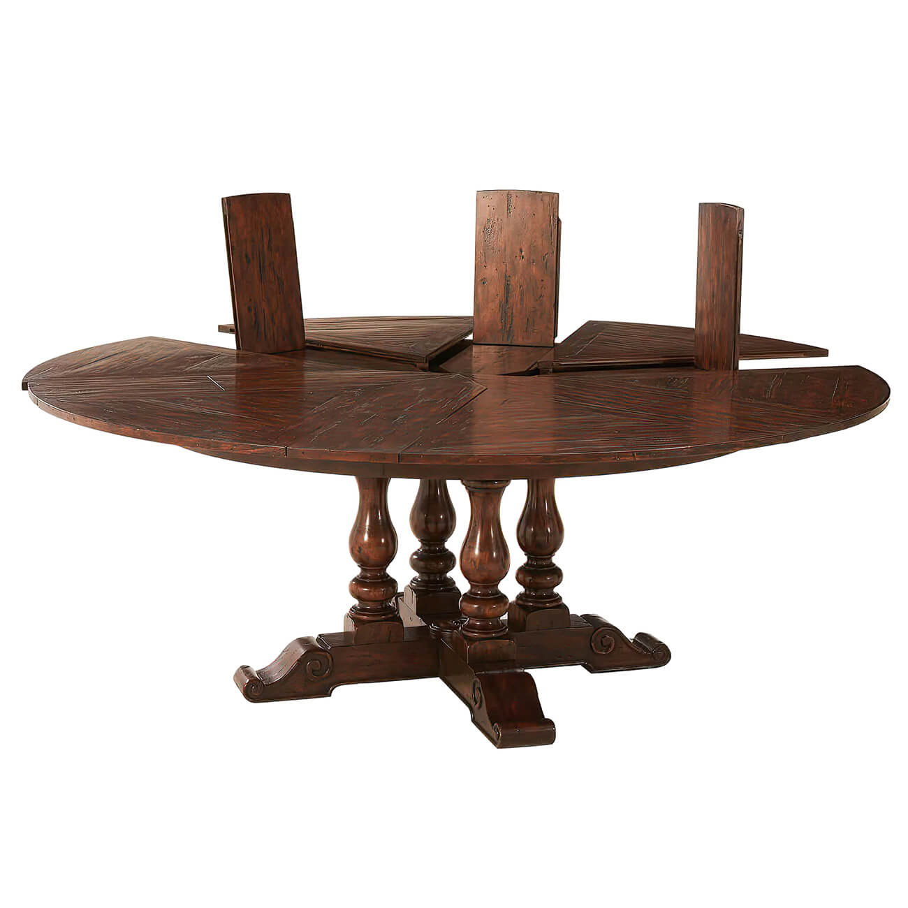 Early English Style Round Extension Dining Table 78 - English Georgian America