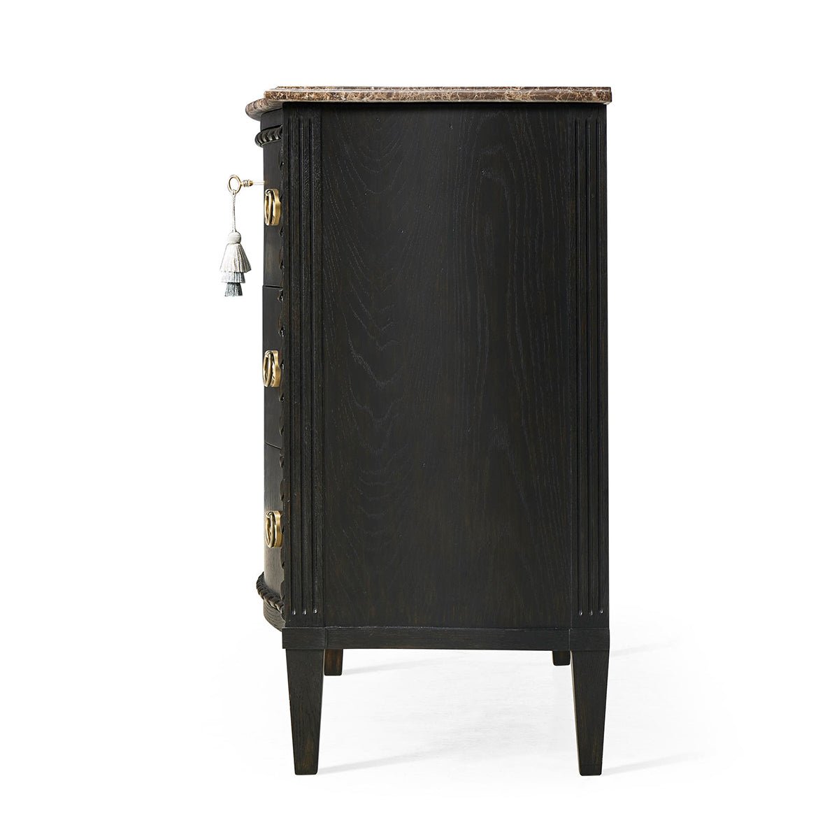 Ebonized French Marble Top Chest - English Georgian America