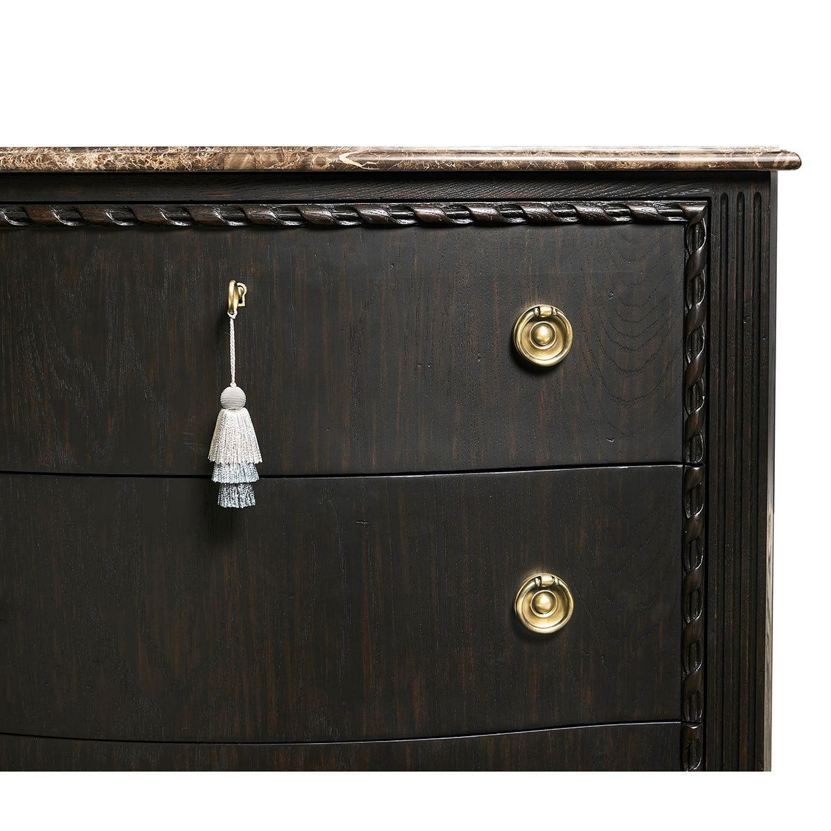 Ebonized French Marble Top Chest - English Georgian America