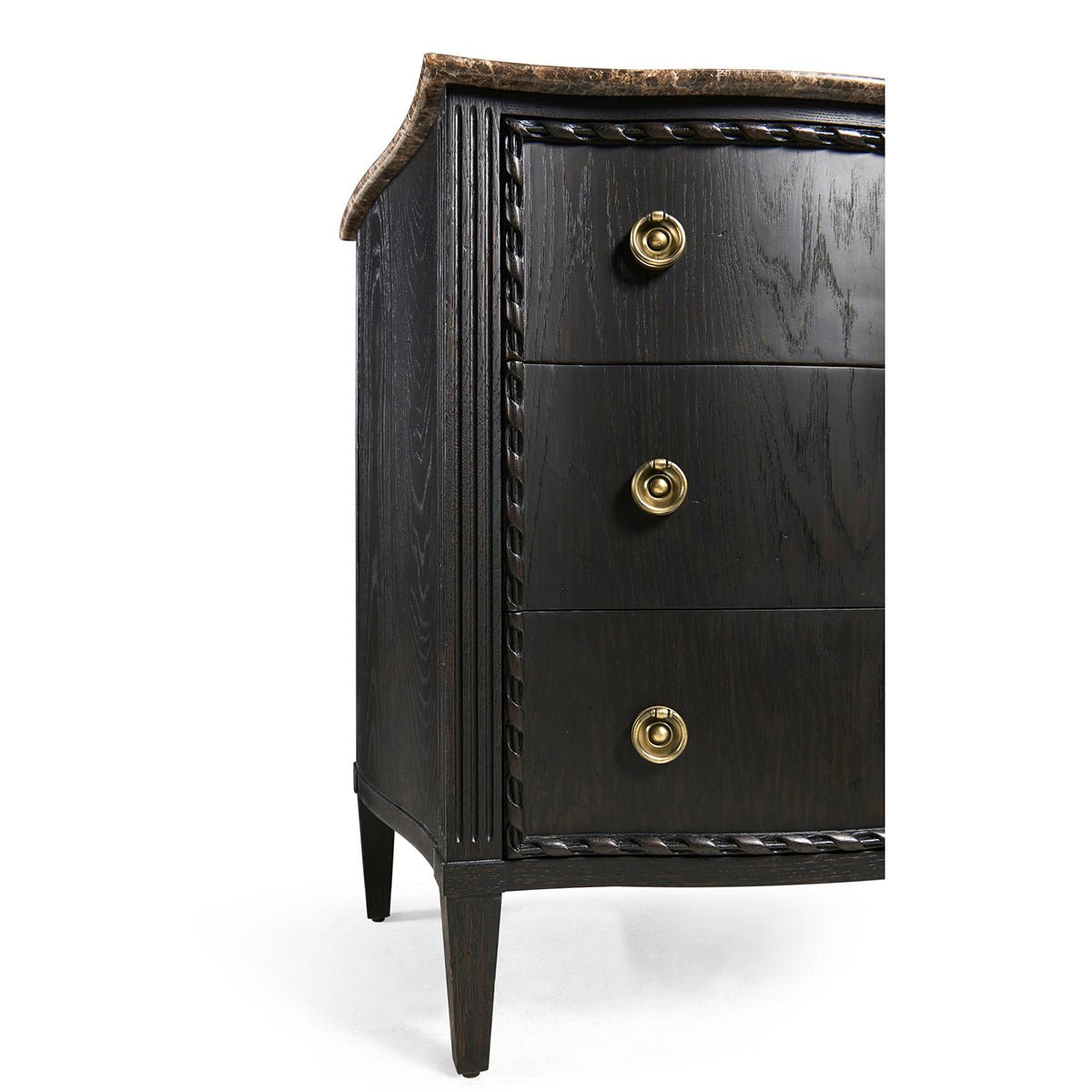 Ebonized French Marble Top Chest - English Georgian America