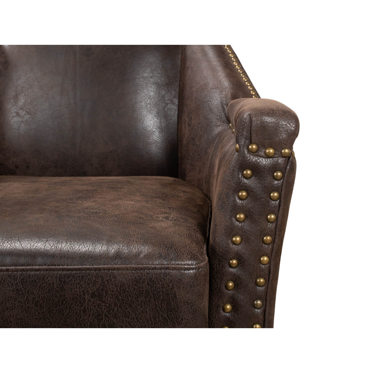 Eclectic Modern Leather Armchair - English Georgian America