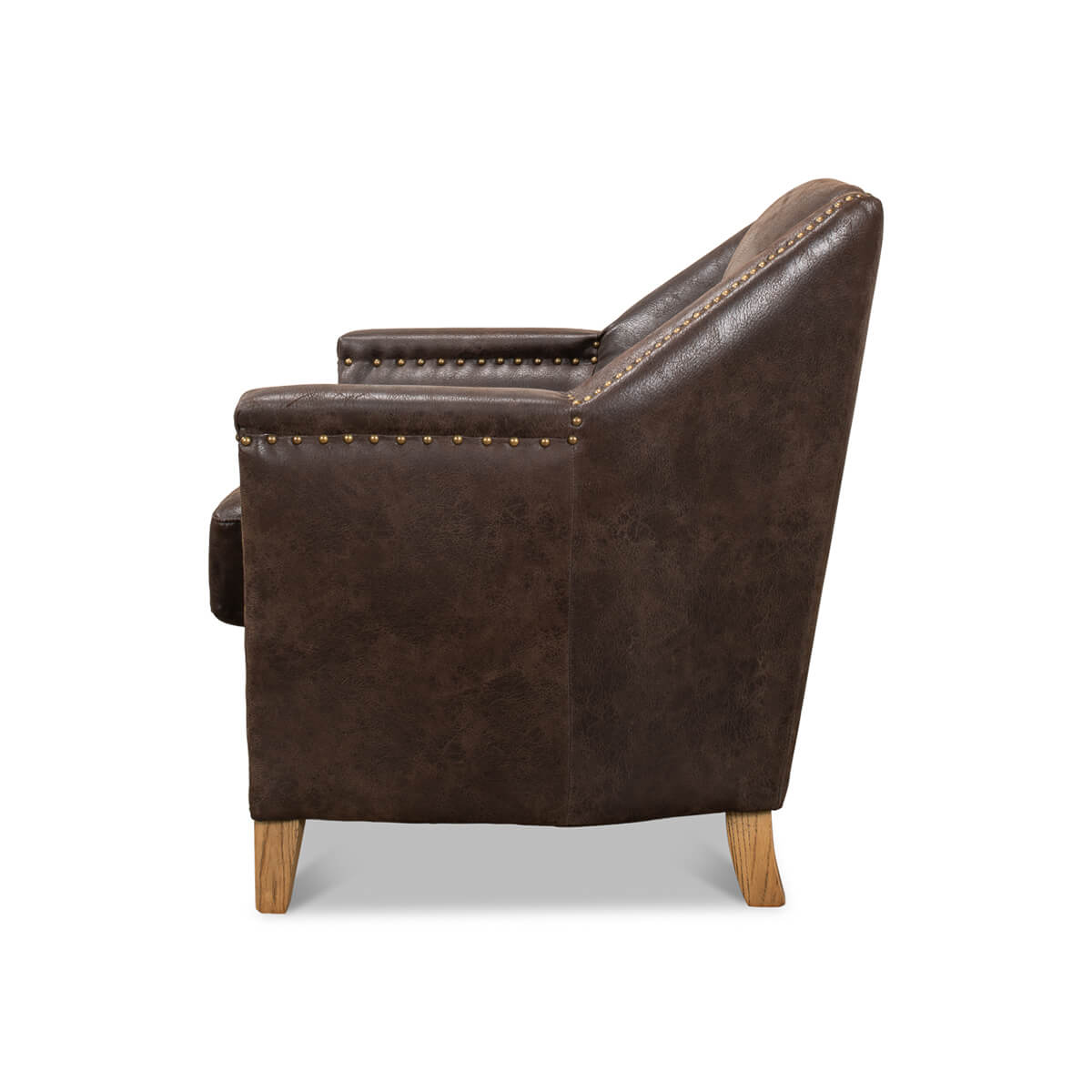 Eclectic Modern Leather Armchair - English Georgian America