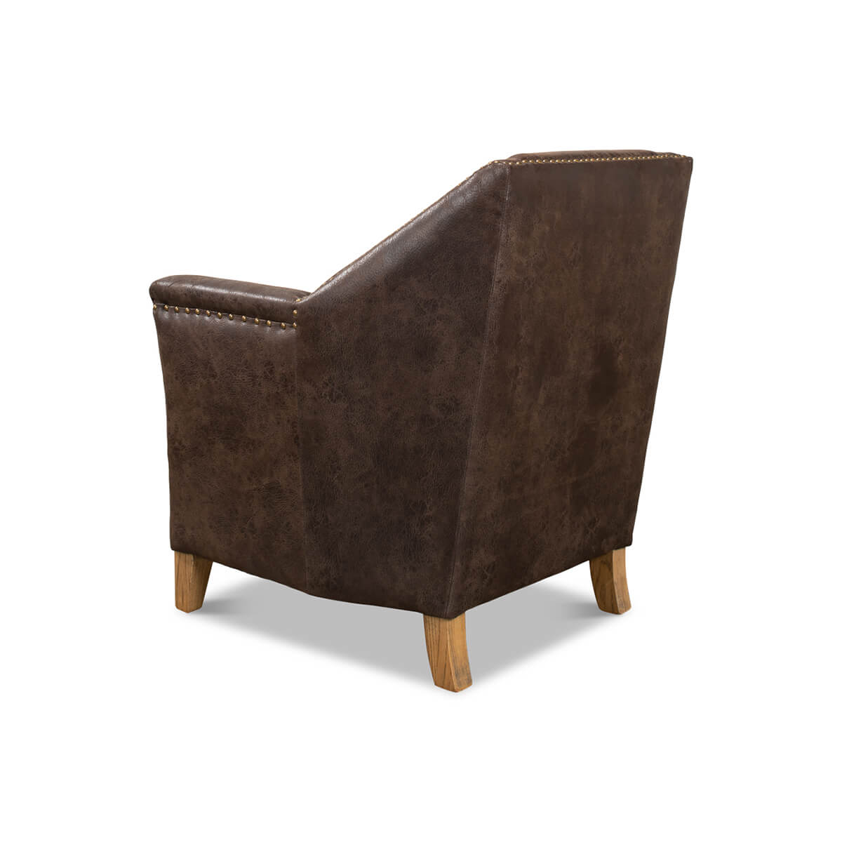 Eclectic Modern Leather Armchair - English Georgian America
