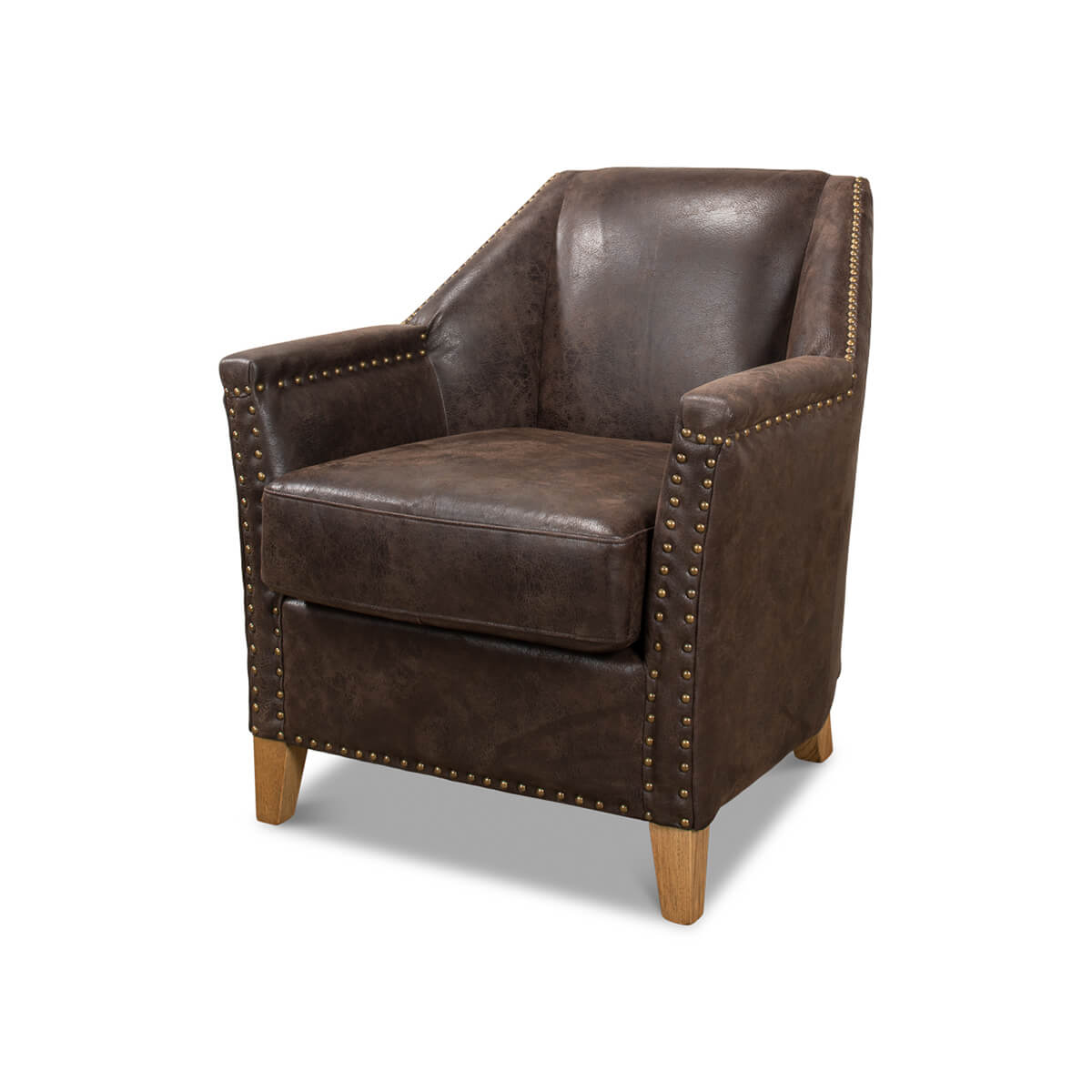 Eclectic Modern Leather Armchair - English Georgian America