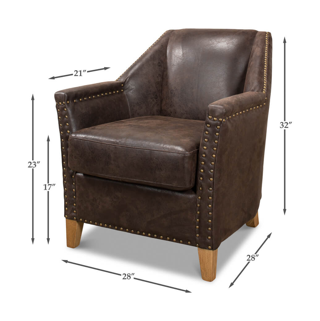 Eclectic Modern Leather Armchair - English Georgian America