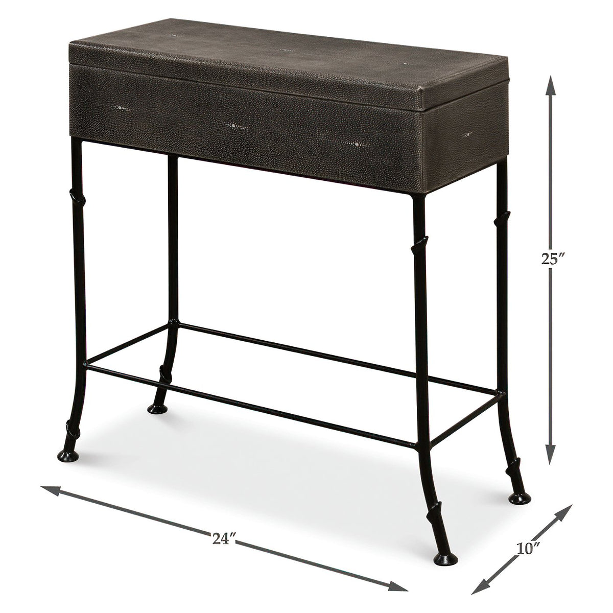 Embossed Leather Box on Stand - English Georgian America