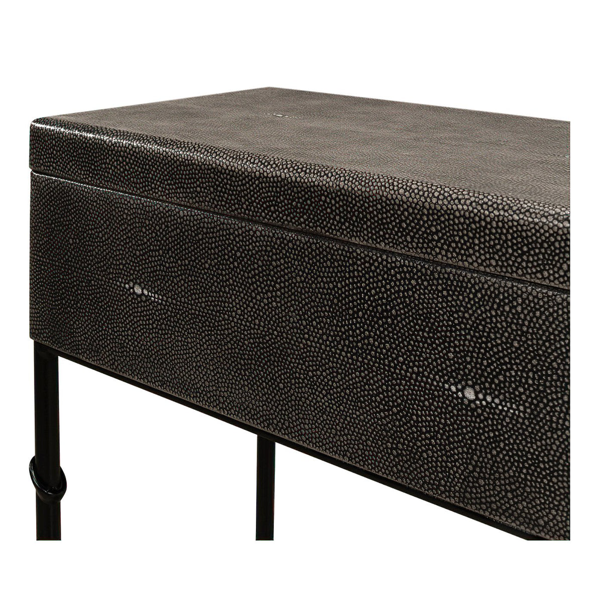 Embossed Leather Box on Stand - English Georgian America